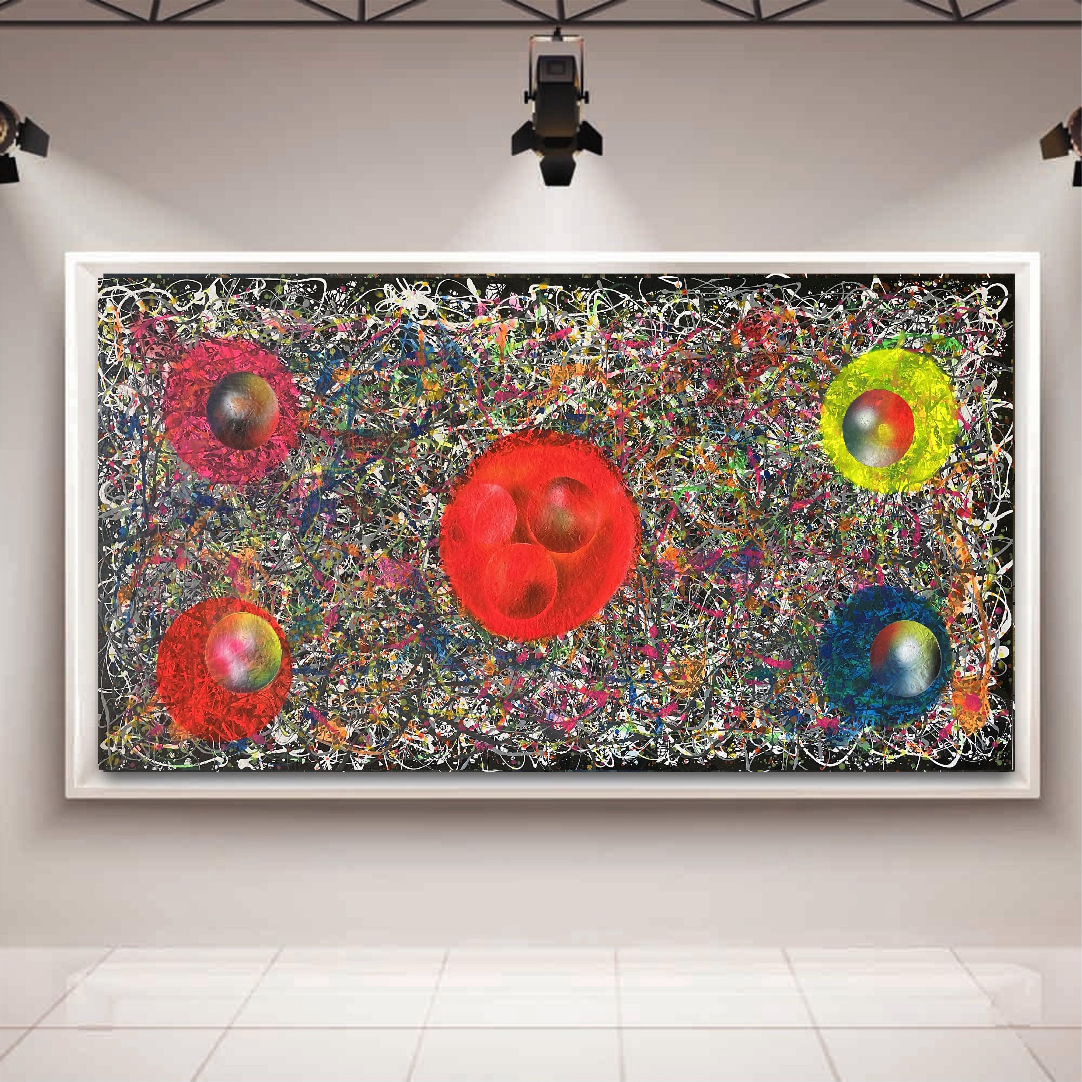 Orbit of Chaos - Brown Interior Painting by Juan Jose Garay