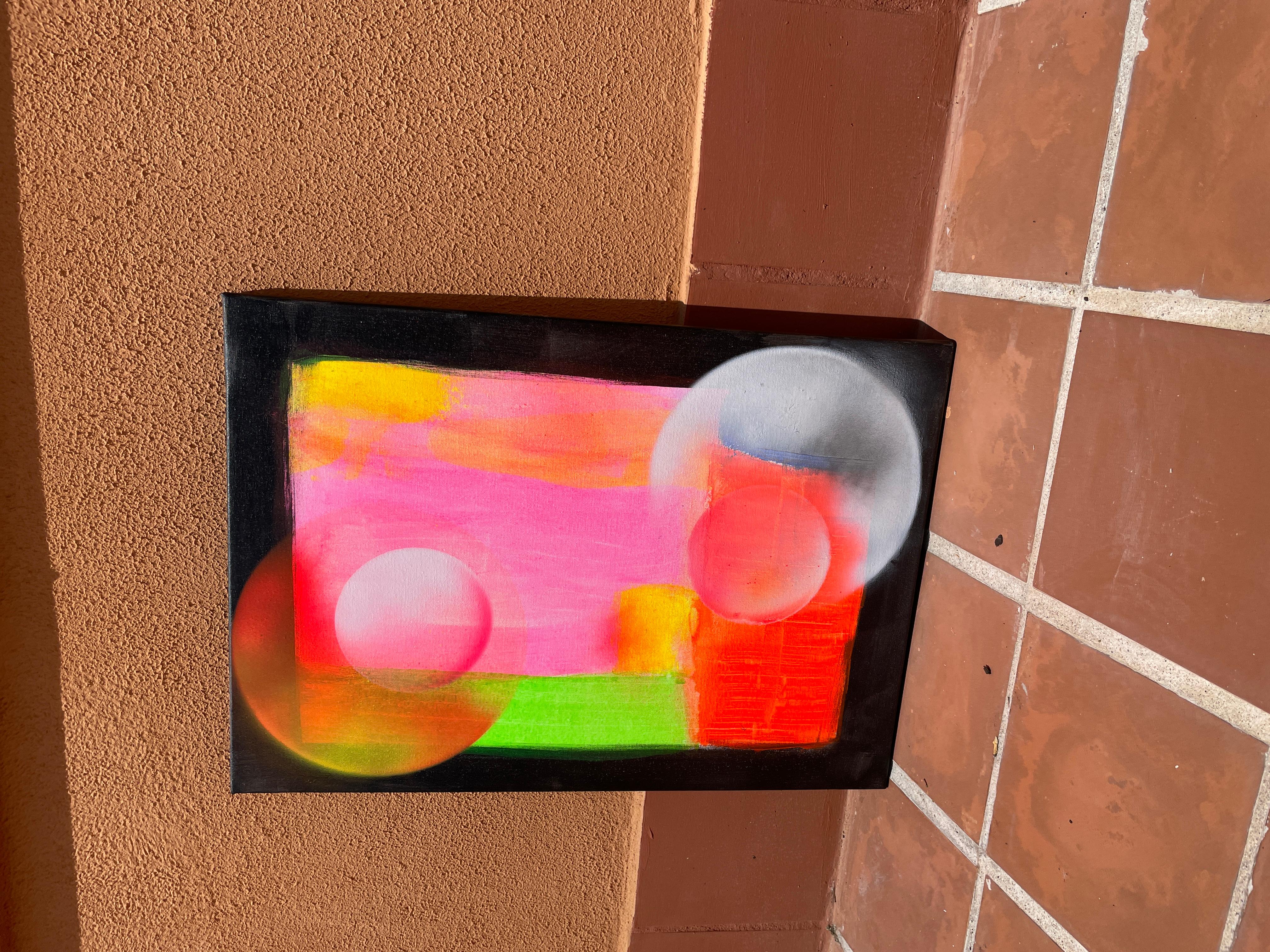 Is a captivating masterpiece that embodies the essence of the action painting movement. With its vibrant display of colors against a pristine white backdrop, this artwork emanates an electrifying energy that captivates viewers from the moment they