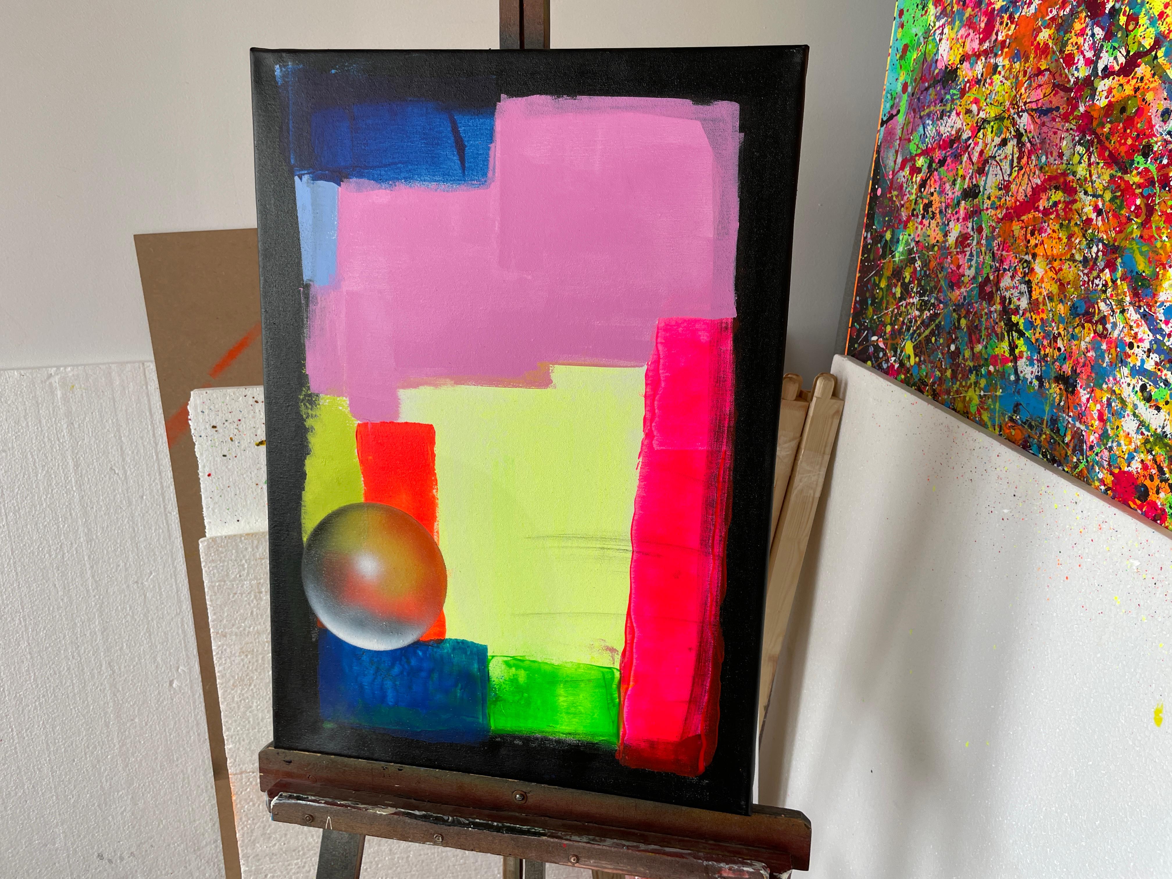 Real 07 - Beige Abstract Painting by Juan Jose Garay
