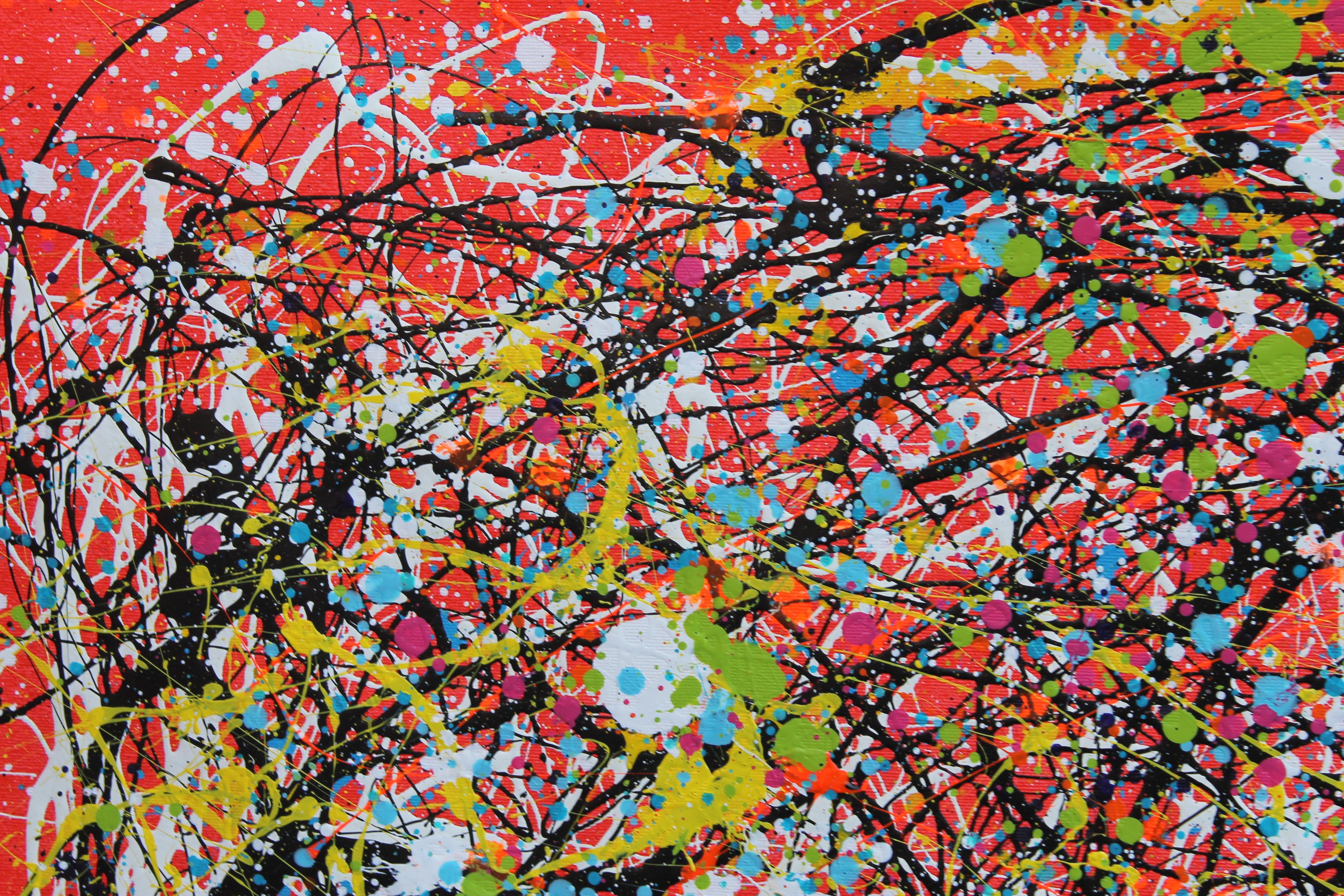 Desiderio Rosso Nature - Painting Espressionismo astratto di Juan Jose Garay