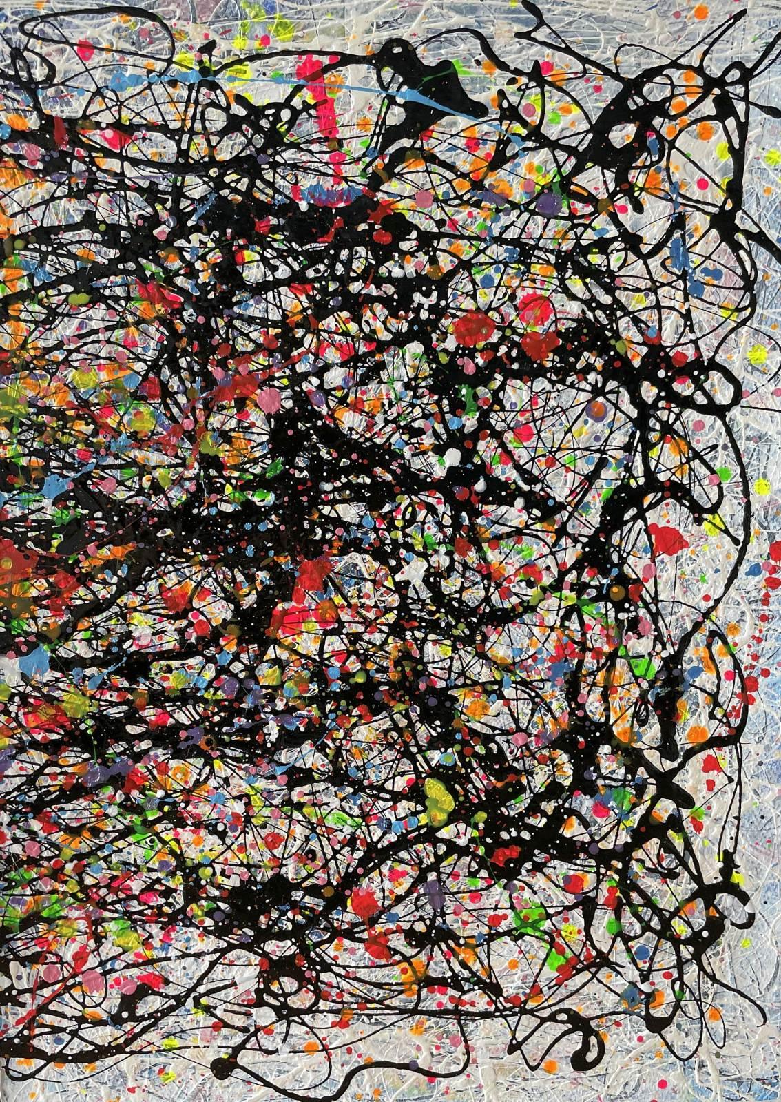 Rhythmus der Farben in vier Farben (Grau), Interior Painting, von Juan Jose Garay