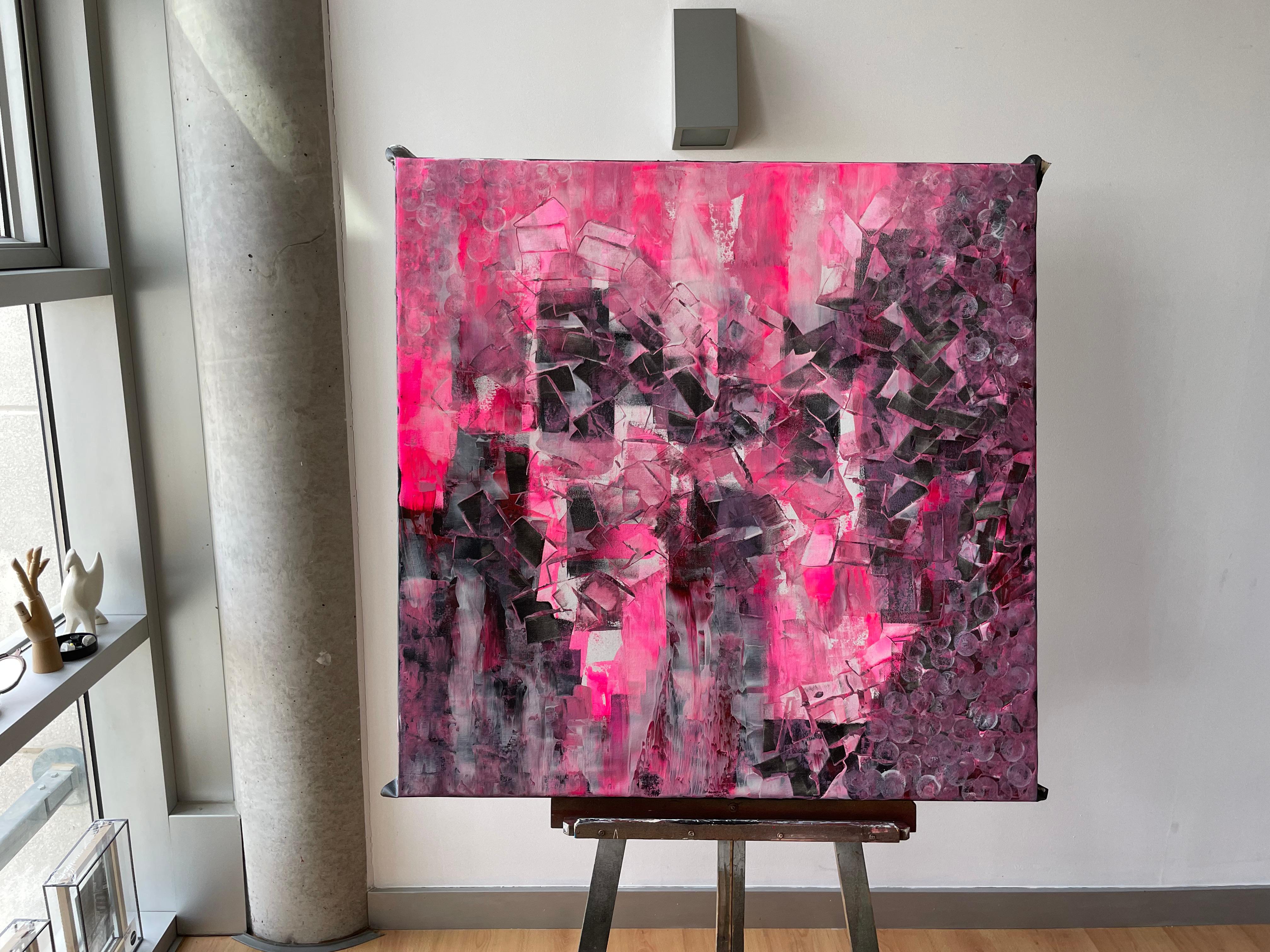 Roses in the Dark - Abstract Expressionist Painting by Juan Jose Garay