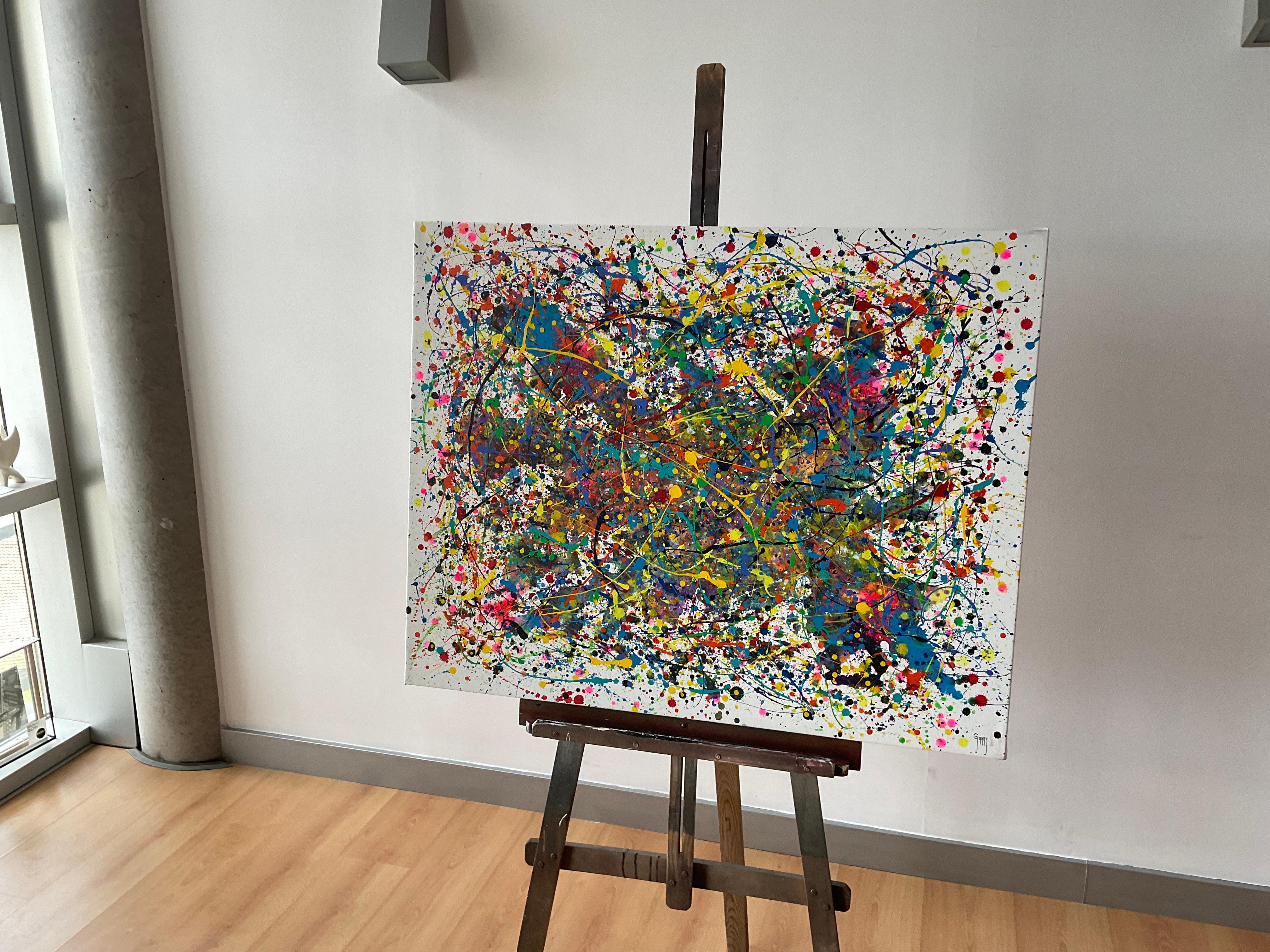 Sighs información the Silence (Beige), Abstract Painting, von Juan Jose Garay