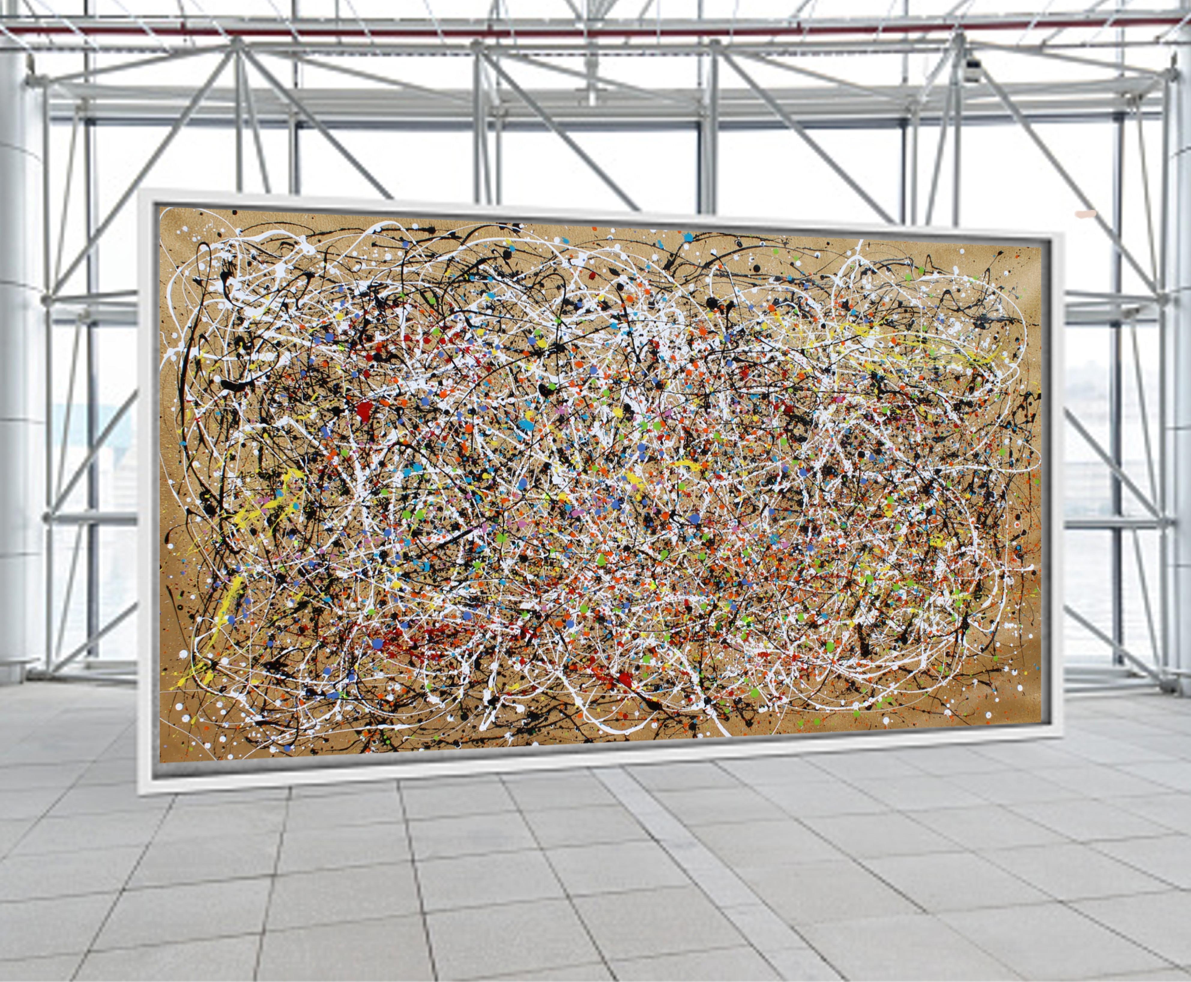 Silent Dreams - Brown Abstract Painting by Juan Jose Garay