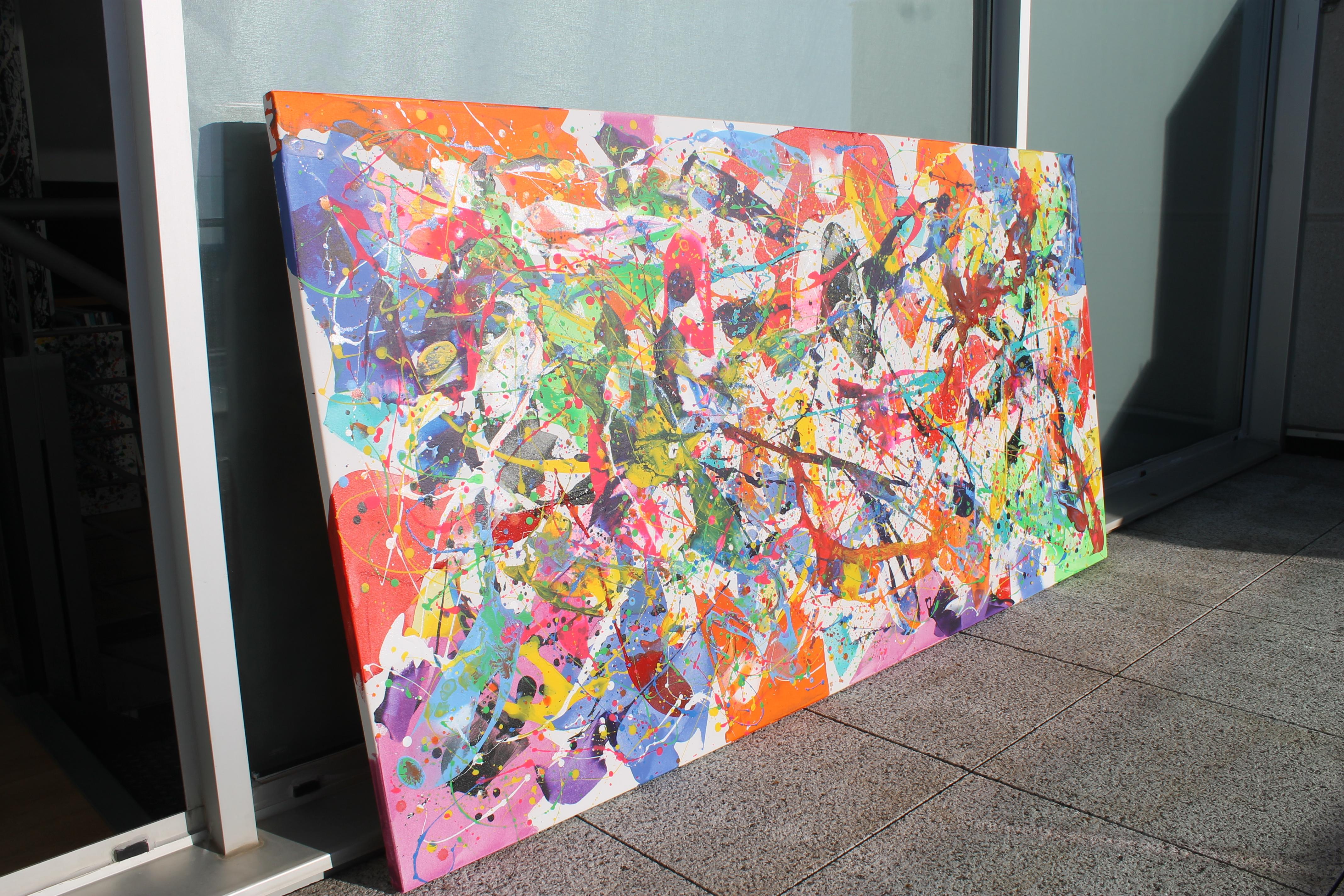 Splash of Colors 2023 - Marron Abstract Painting par Juan Jose Garay