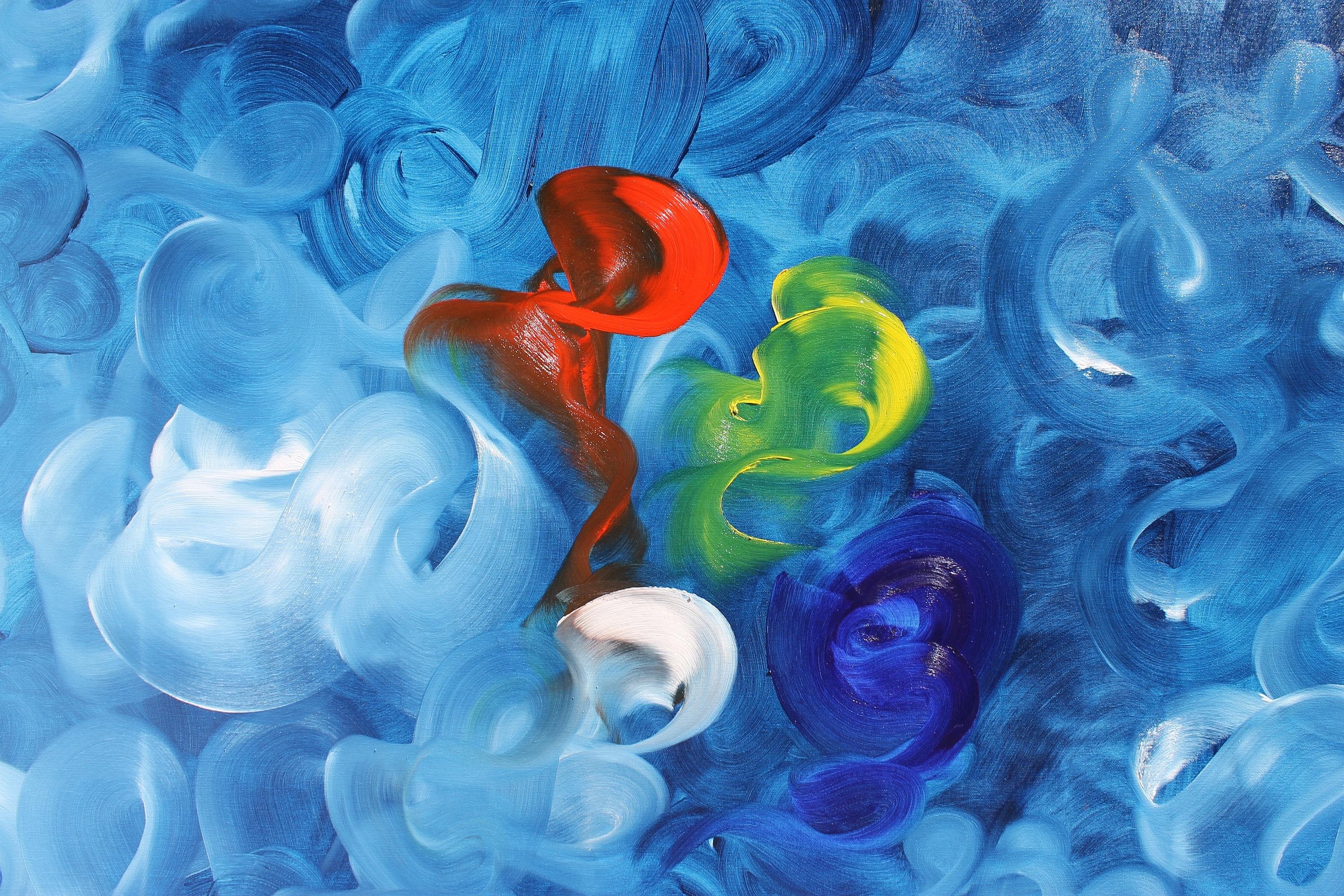 La danse des brosses 01 - Expressionnisme abstrait Painting par Juan Jose Garay