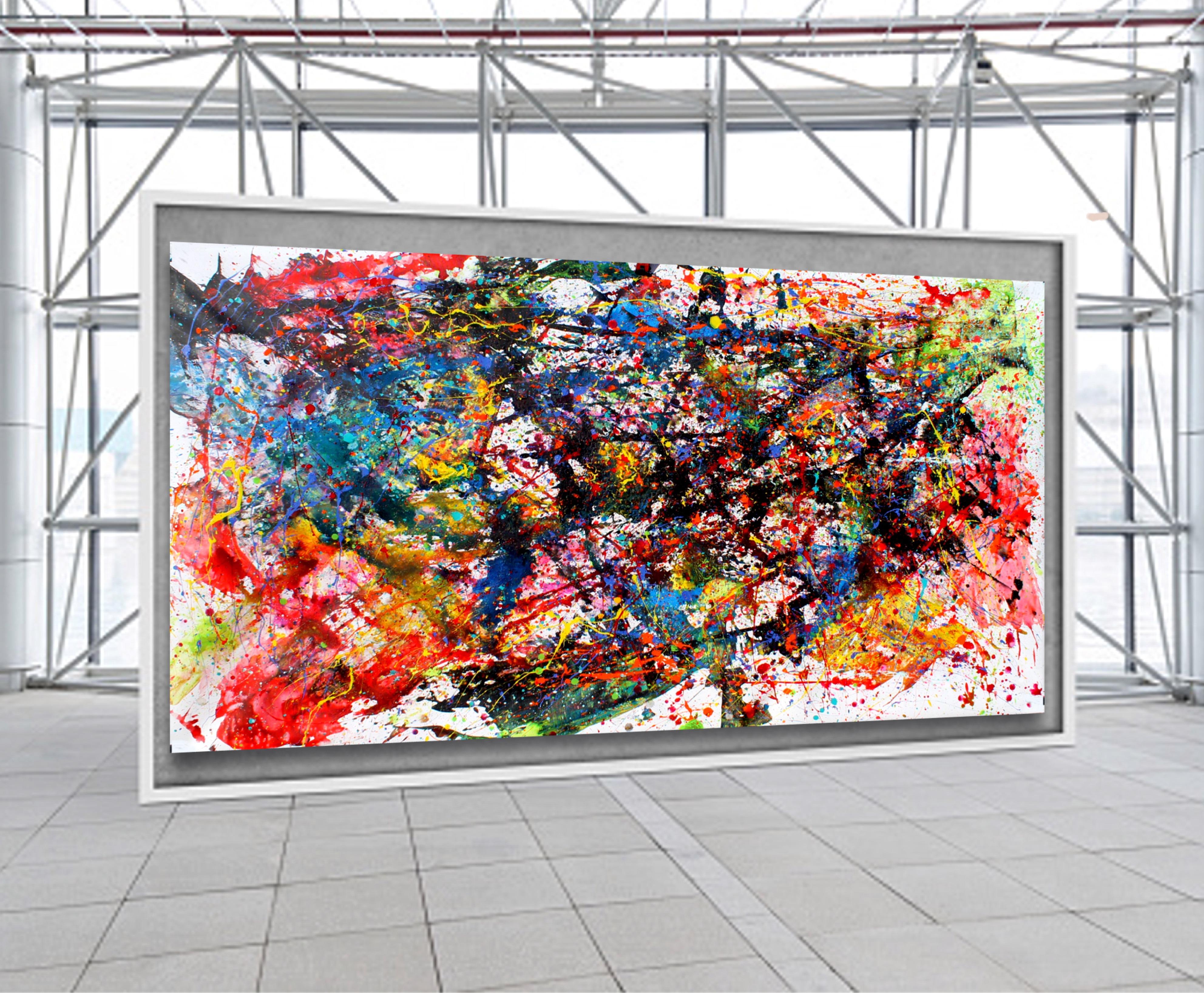 L'interdit sera toujours le plus tentant - Marron Abstract Painting par Juan Jose Garay