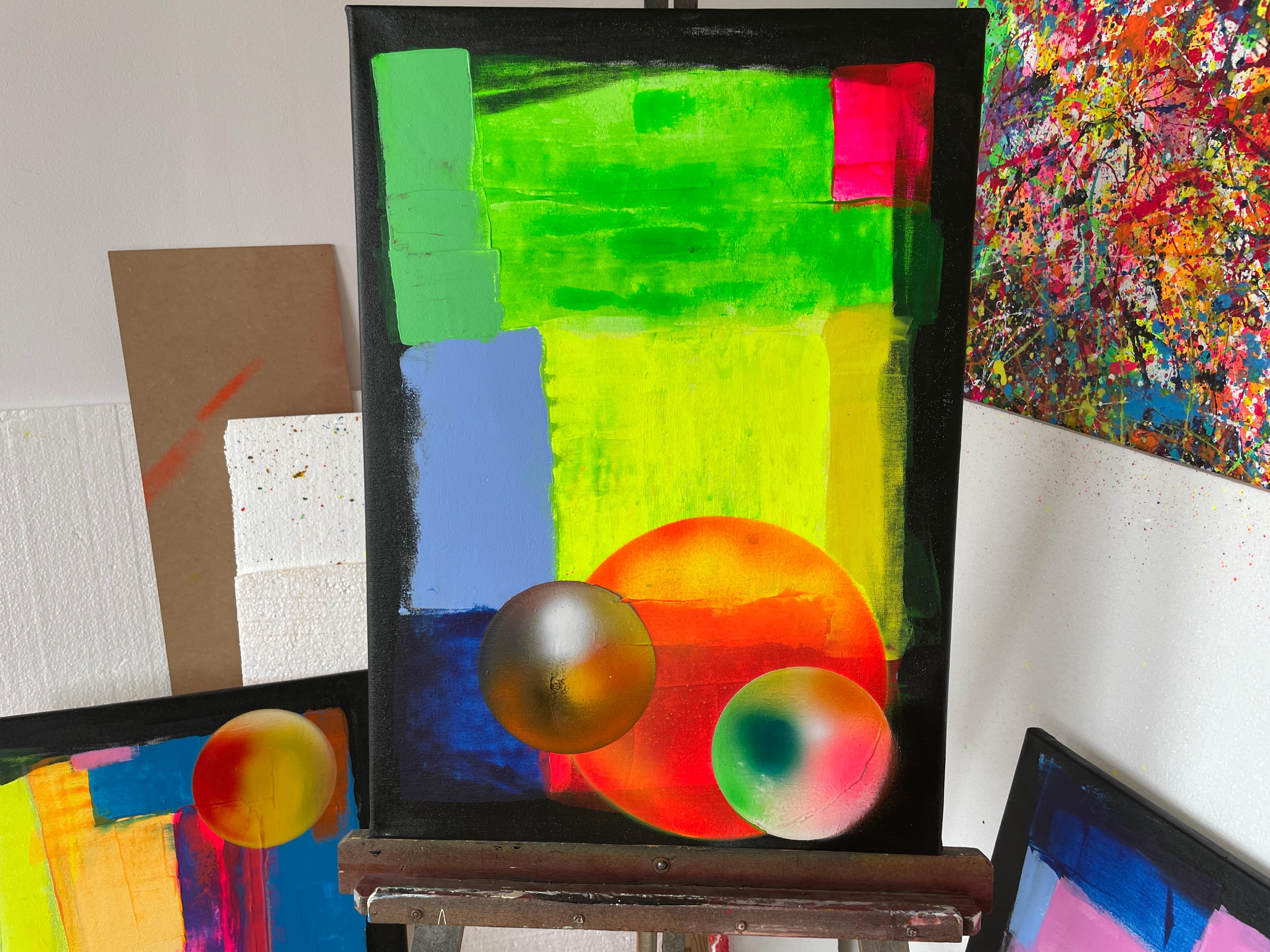 Cercle de transformation 06 - Vert Abstract Painting par Juan Jose Garay