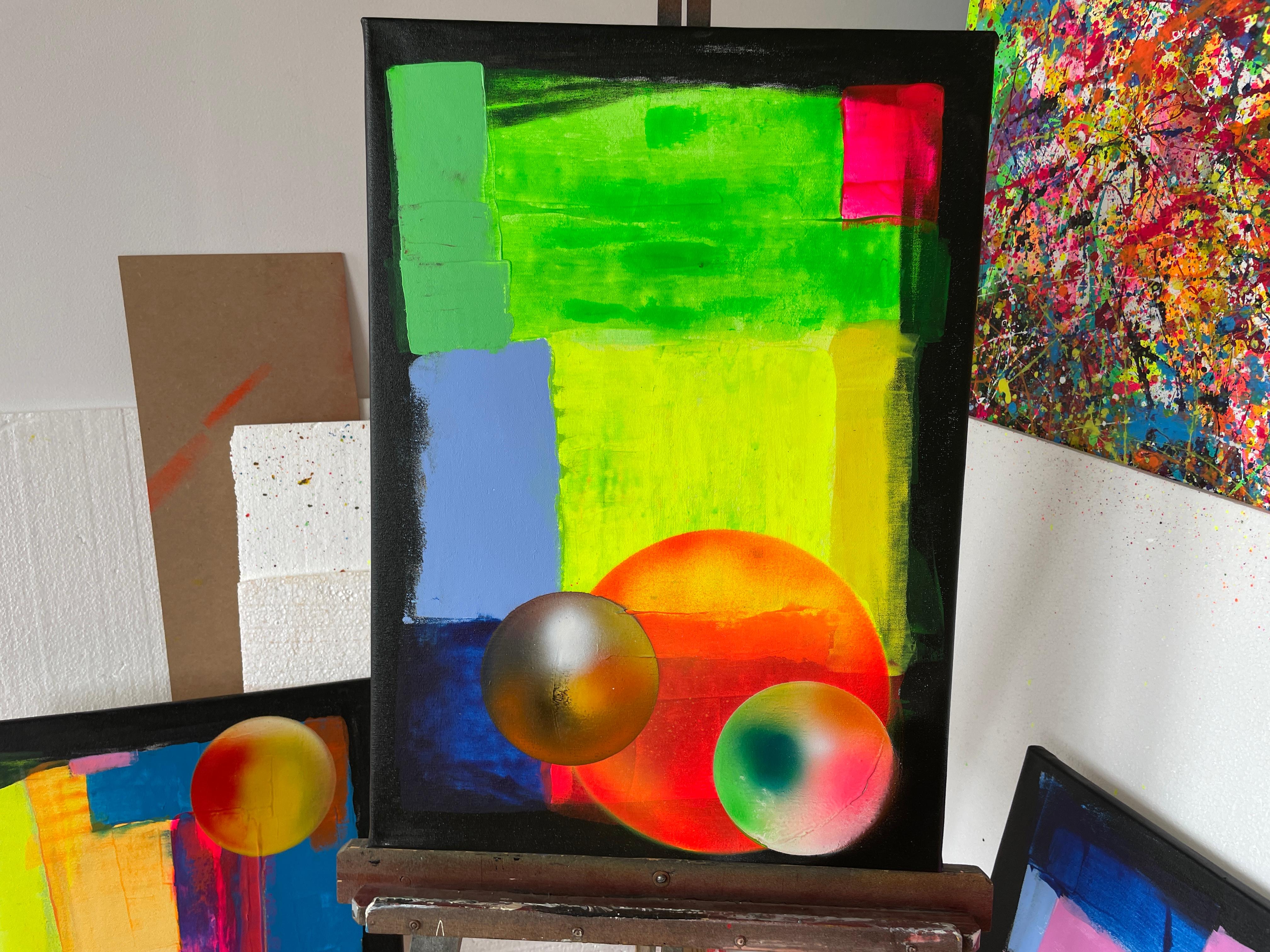 est un chef-d'œuvre captivant qui incarne l'essence du mouvement de l'action painting. Avec ses couleurs éclatantes sur un fond blanc immaculé, cette œuvre d'art dégage une énergie électrisante qui captive les spectateurs dès qu'ils posent les yeux