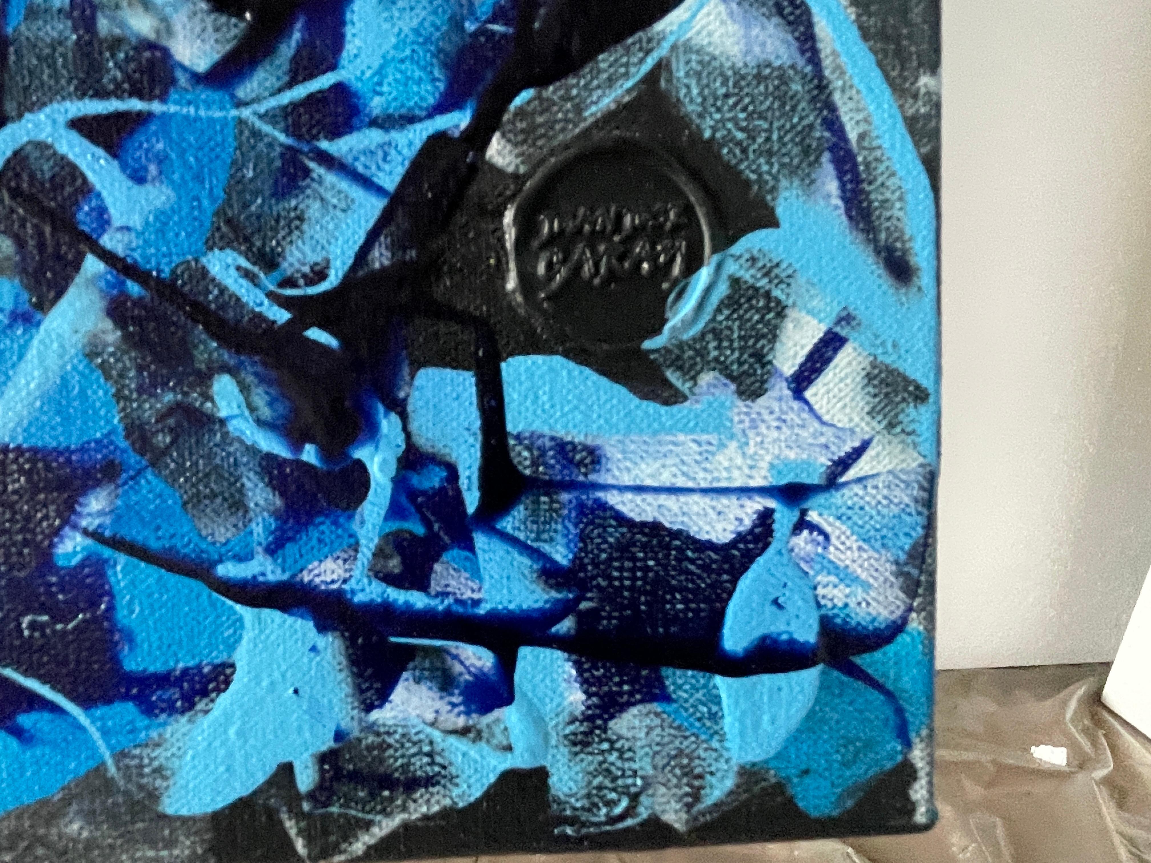 Bleu outremer abstrait en vente 14