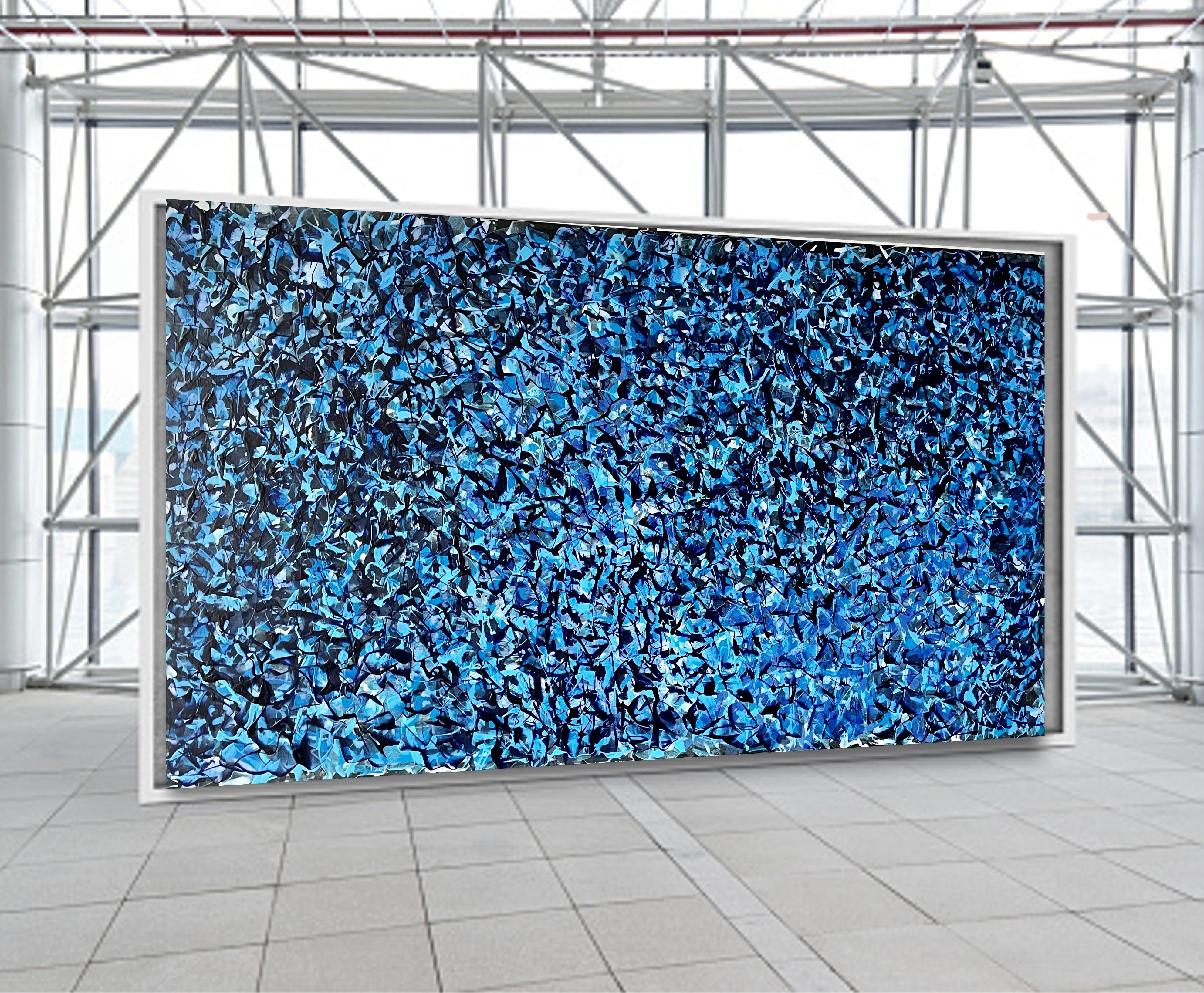 Bleu outremer abstrait - Expressionnisme abstrait Painting par Juan Jose Garay