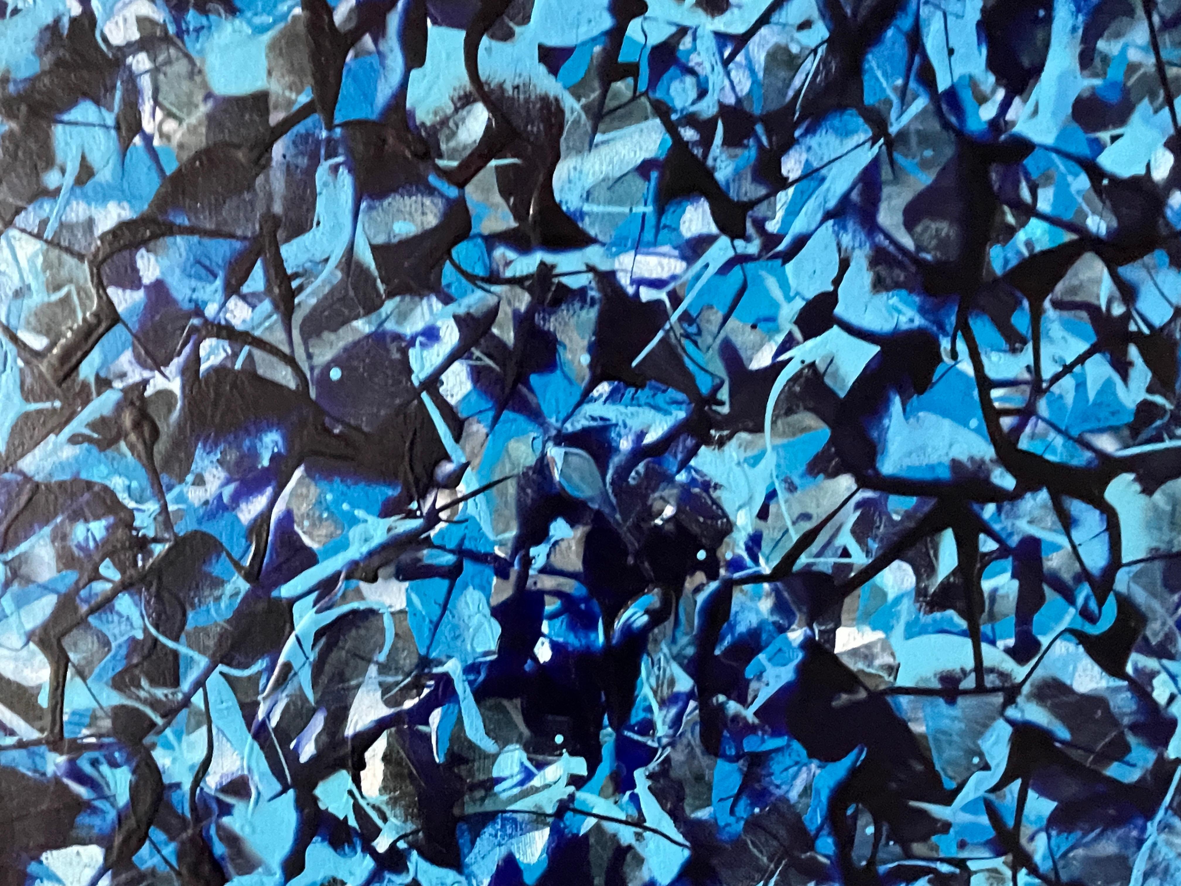 Bleu outremer abstrait en vente 4