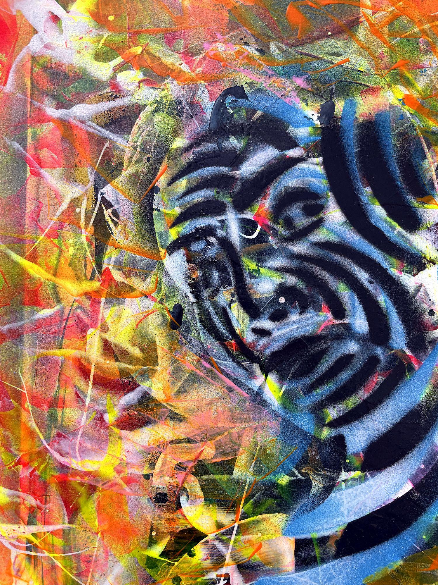 Mon œuvre, créée avec des acrílicos, reflète une exploration abstraite et vibrante de l'esprit humain. L'utilisation de couleurs vives et les Forma entrelacées capturent la complexité émotionnelle et la profondeur de l'introspection. Busqué