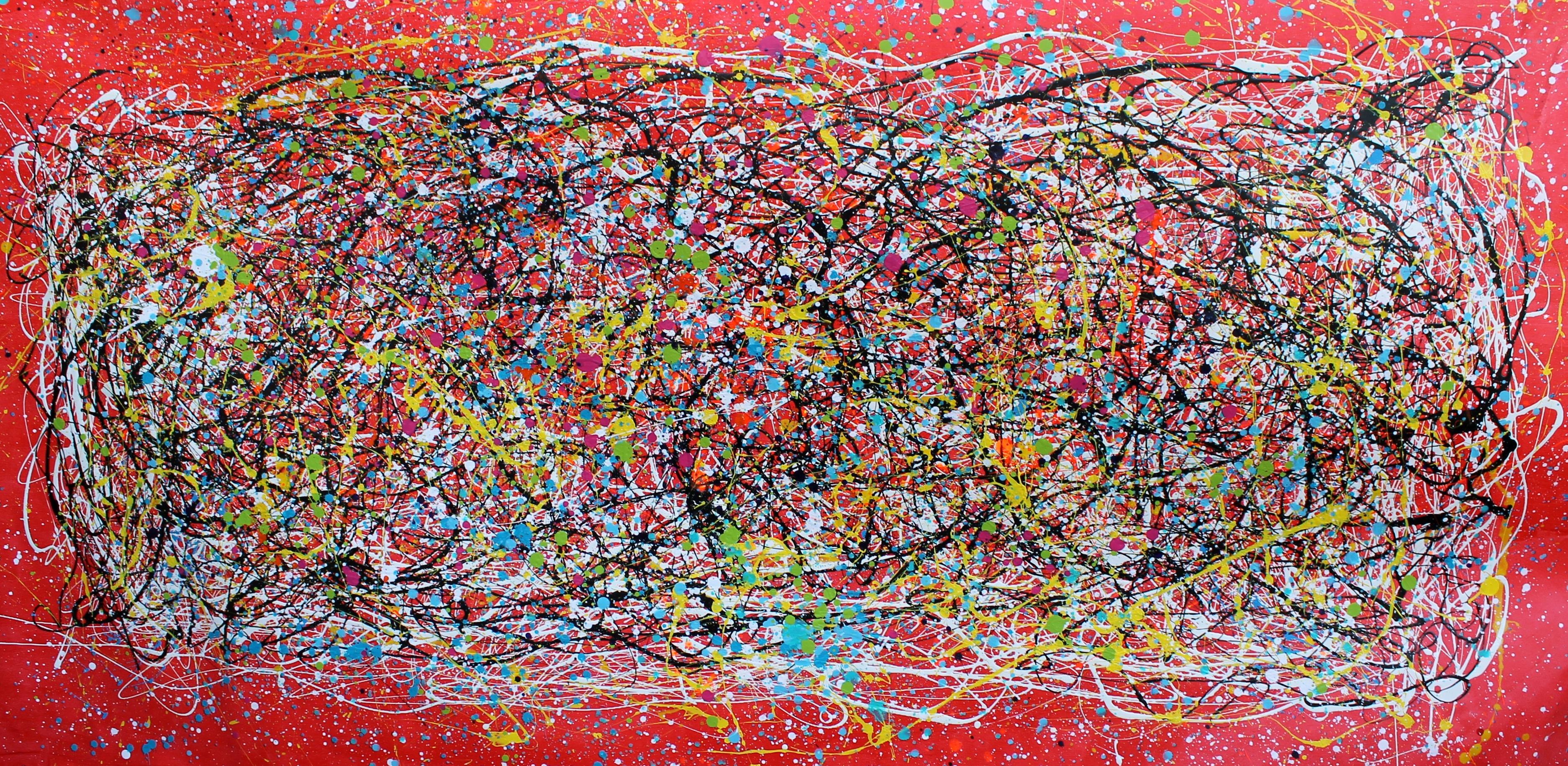 Juan Jose Garay Abstract Painting - Deseo natural rojo