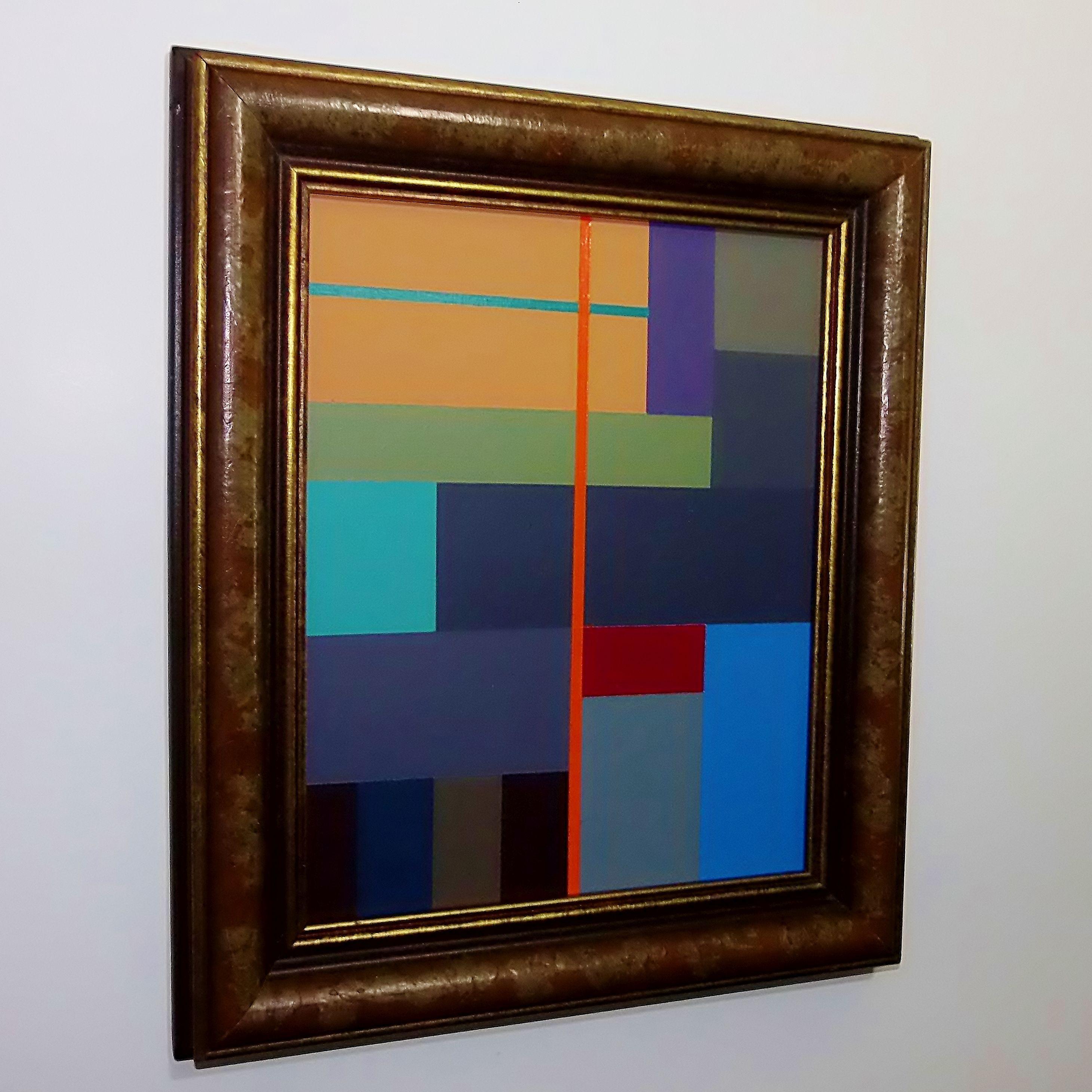 This work is another small painting in my Concrete Painting Series. Geometric, hard-edge, grid-based composition with my usual zips of contrasting colors. Painted on 140 lb Canson Watercolor Paper. The actual size of the painting is 10 x 8