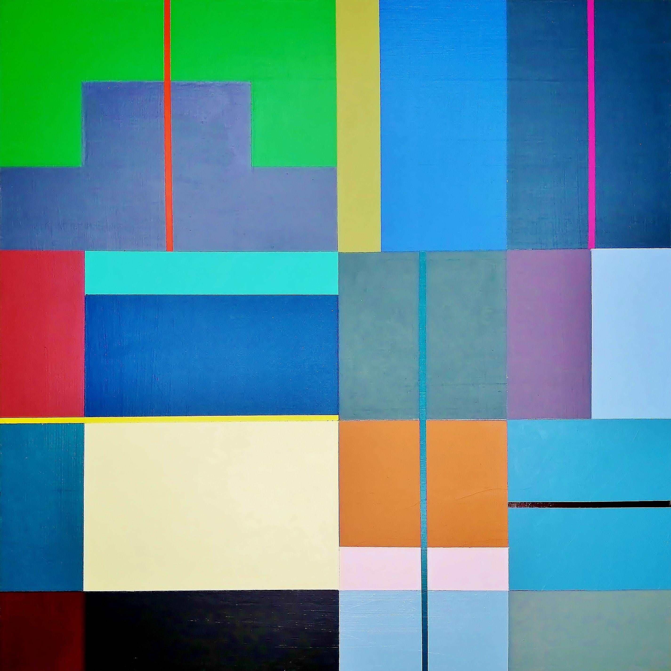 Juan Jose Hoyos Quiles Abstract Painting – Beton-Komposition 20, Gemälde, Acryl auf Holzplatte