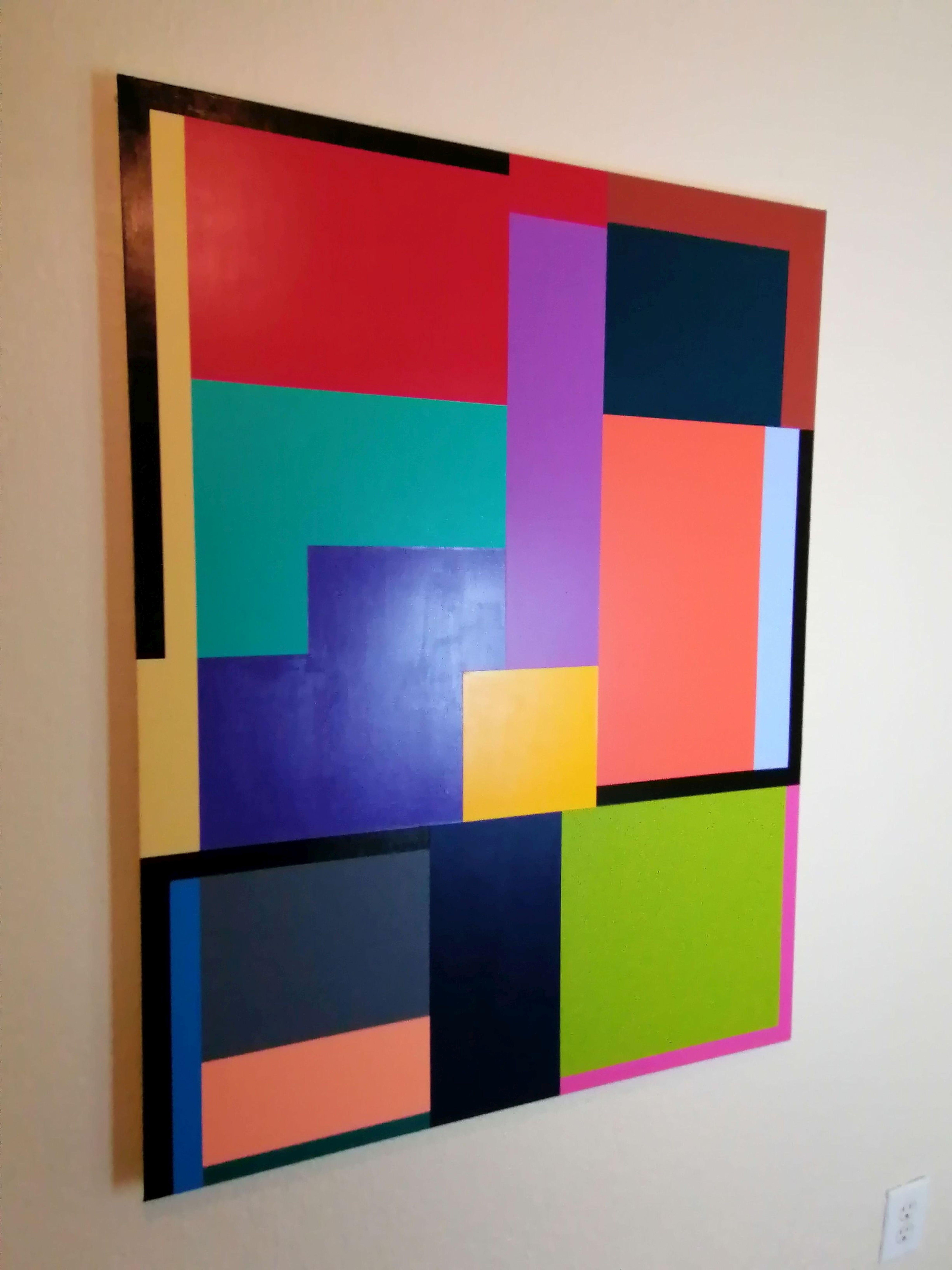 Beton-Komposition 25, Gemälde, Acryl auf Leinwand – Painting von Juan Jose Hoyos Quiles