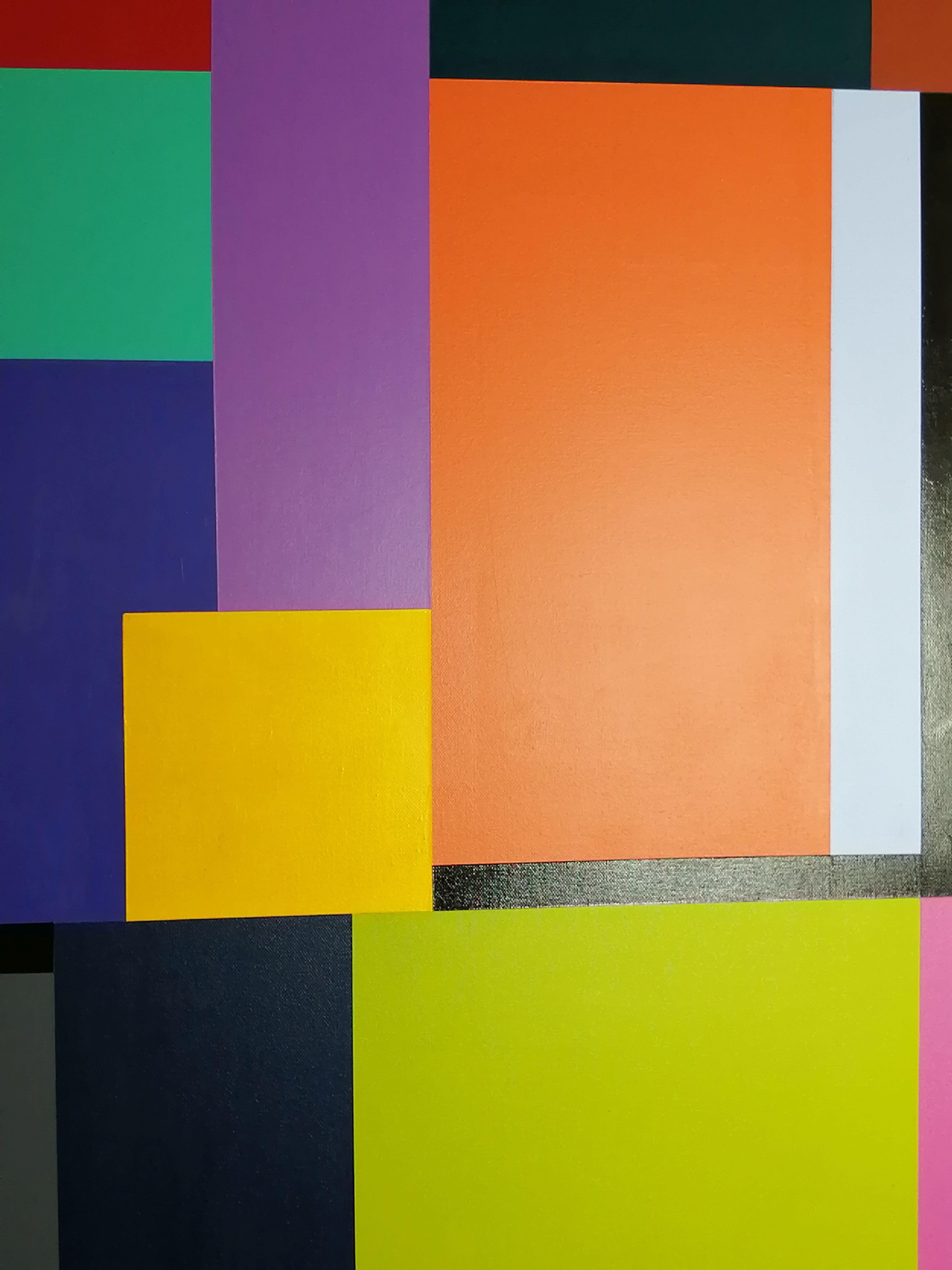 Beton-Komposition 25, Gemälde, Acryl auf Leinwand (Schwarz), Abstract Painting, von Juan Jose Hoyos Quiles