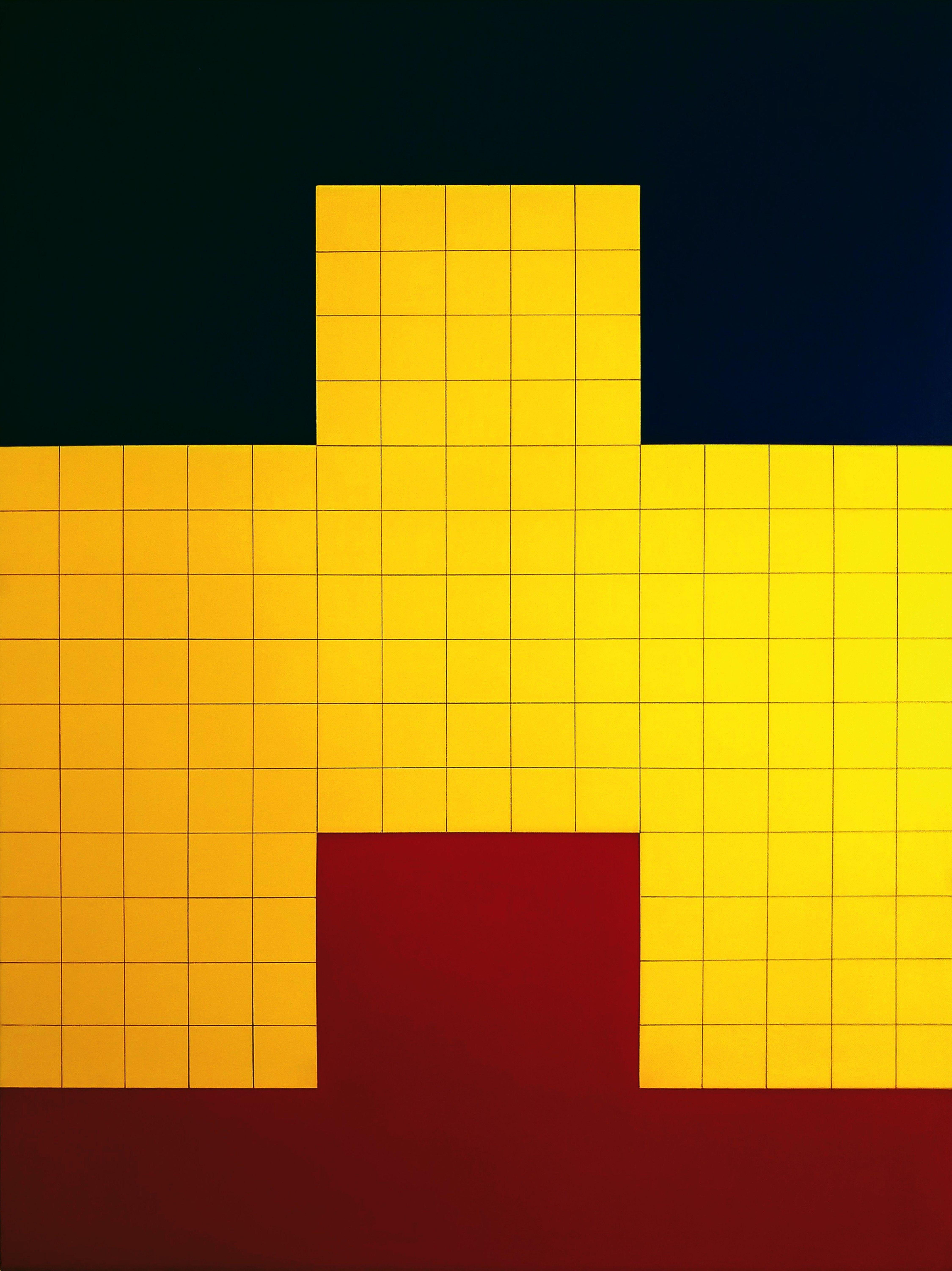 Deconstructing Piet or Barnett, Are You Still Afraid of Red, Yellow and Blue?    This painting continues with my fascination of Piet Mondrian's paintings and also serves at poking fun at Barnett Newman's series of four large-scale paintings painted