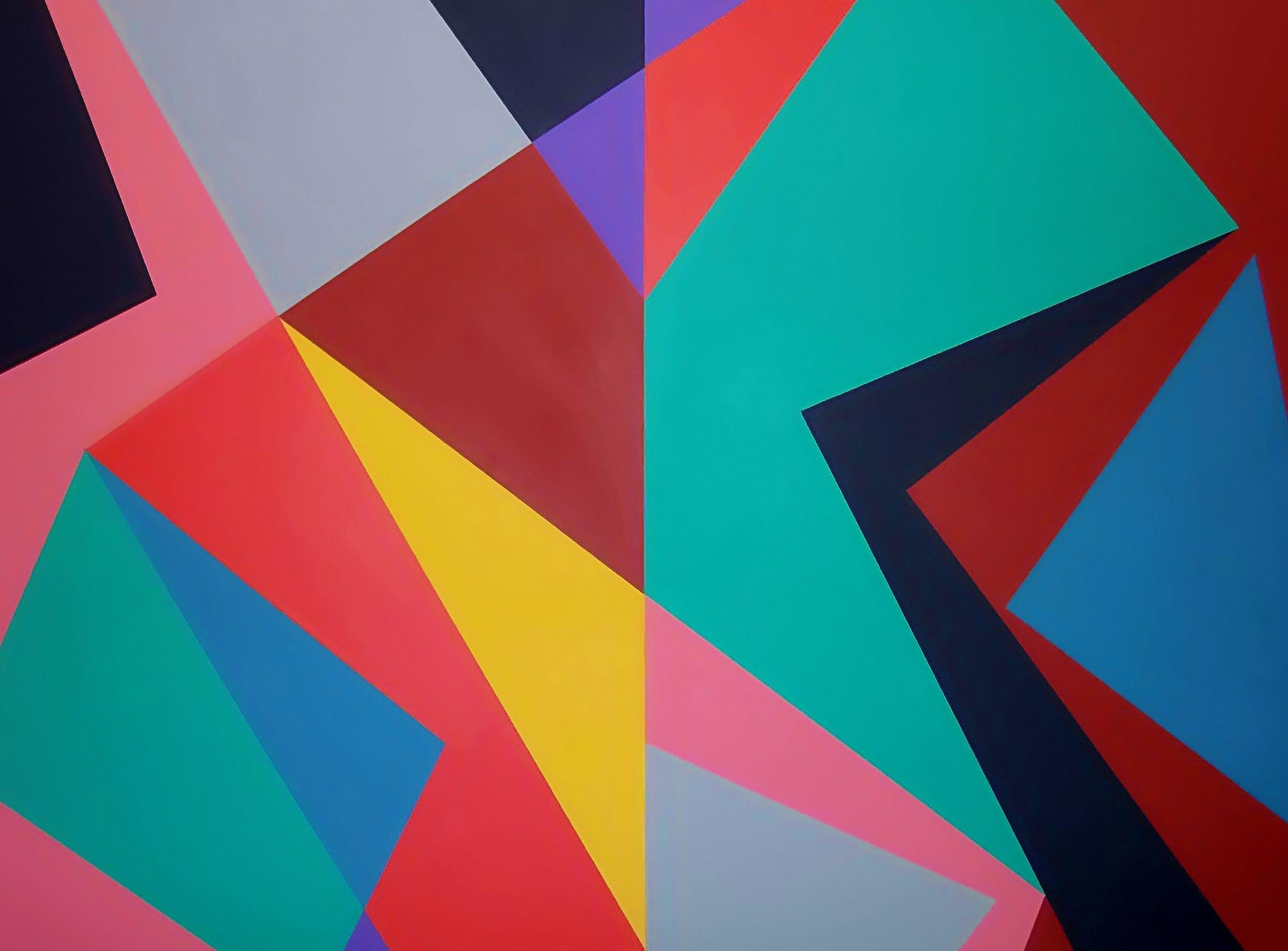 Lanzamiento/ ComposiciÃ³n Concreta 6, 2017 (Release/Concrete Composition 6, 2017)  New Contemporary Geometric Minimalism.  Line, form and trapezoid planes of color are the building blocks of this painting. Geometric, Hard Edged and Concrete. Light
