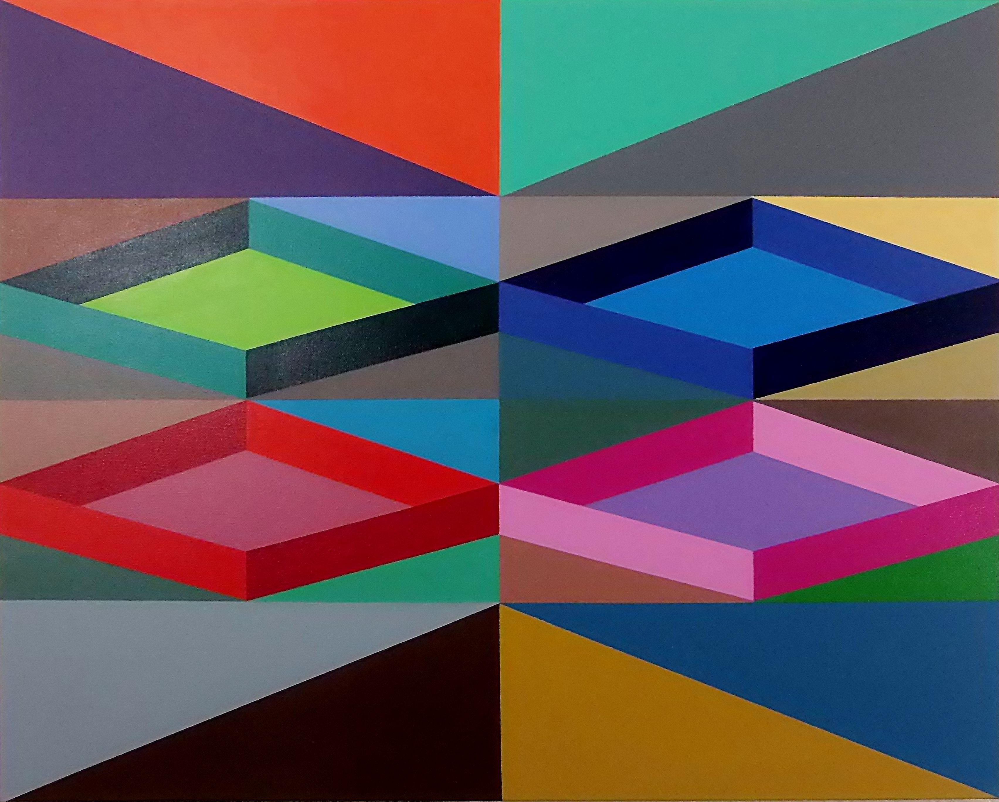 Matrix Matrix, 2019, Gemälde, Acryl auf Leinwand – Painting von Juan Jose Hoyos Quiles