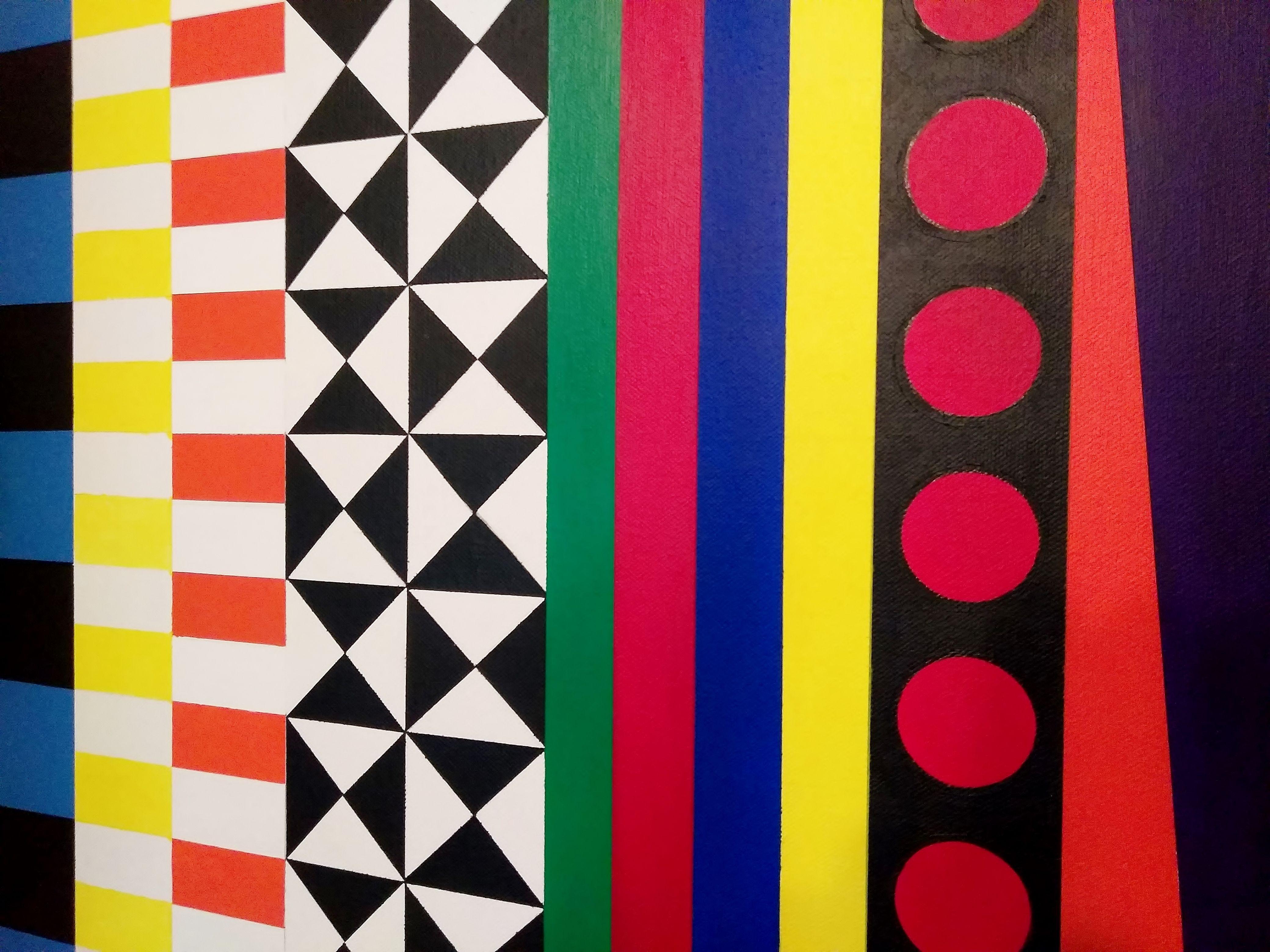 SeÃ±ales Numero Tres (Signals Number Three) 2017 is the third painting in the Signals Series. These acrylic paint on canvas works investigate signals, signage, traffic, movement, tracks, flags, color juxtaposition, rhythm, patterns and the grid.   