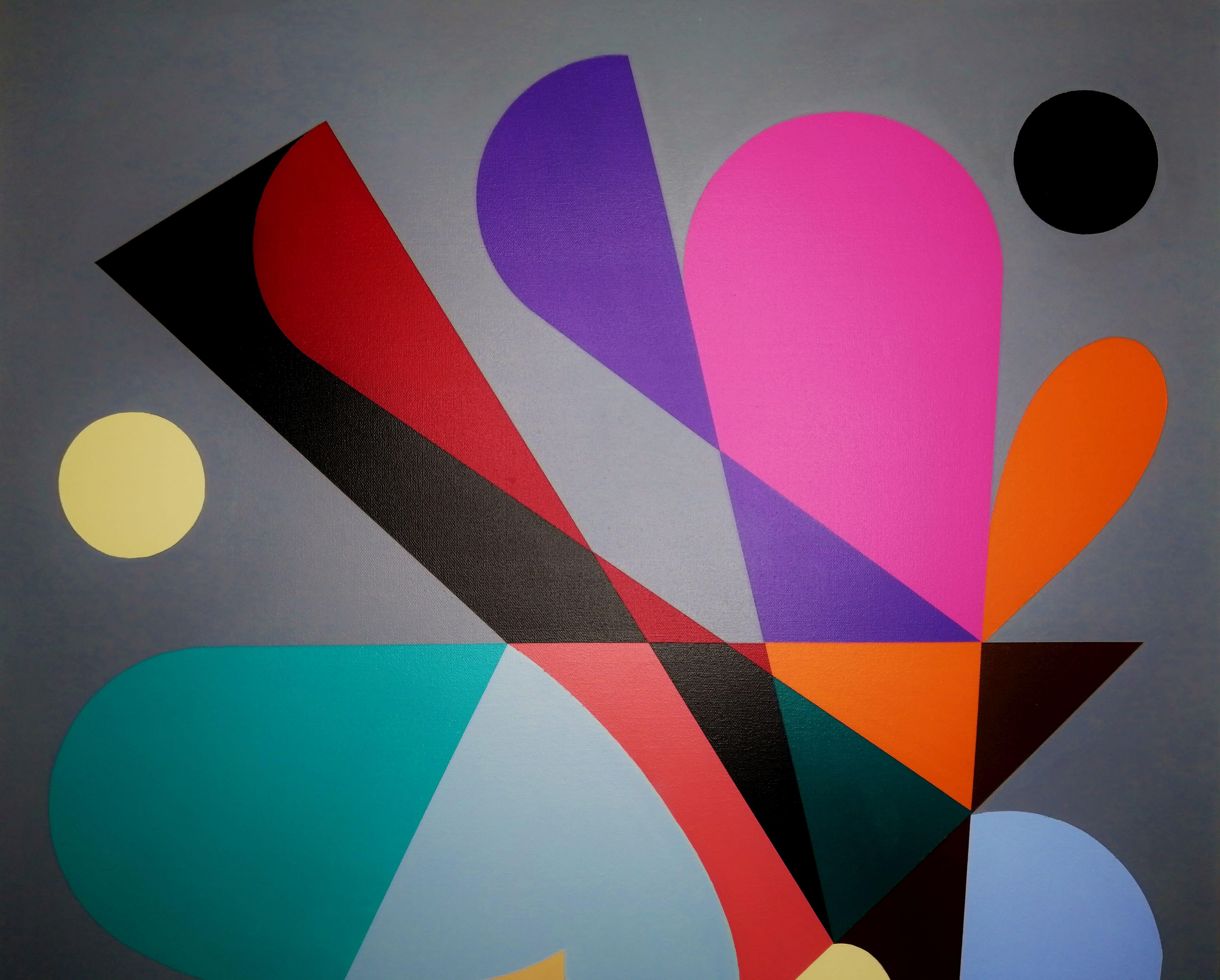 Supremo, Pittura, Acrilico su tela - Abstract Painting Grigio di Juan Jose Hoyos Quiles