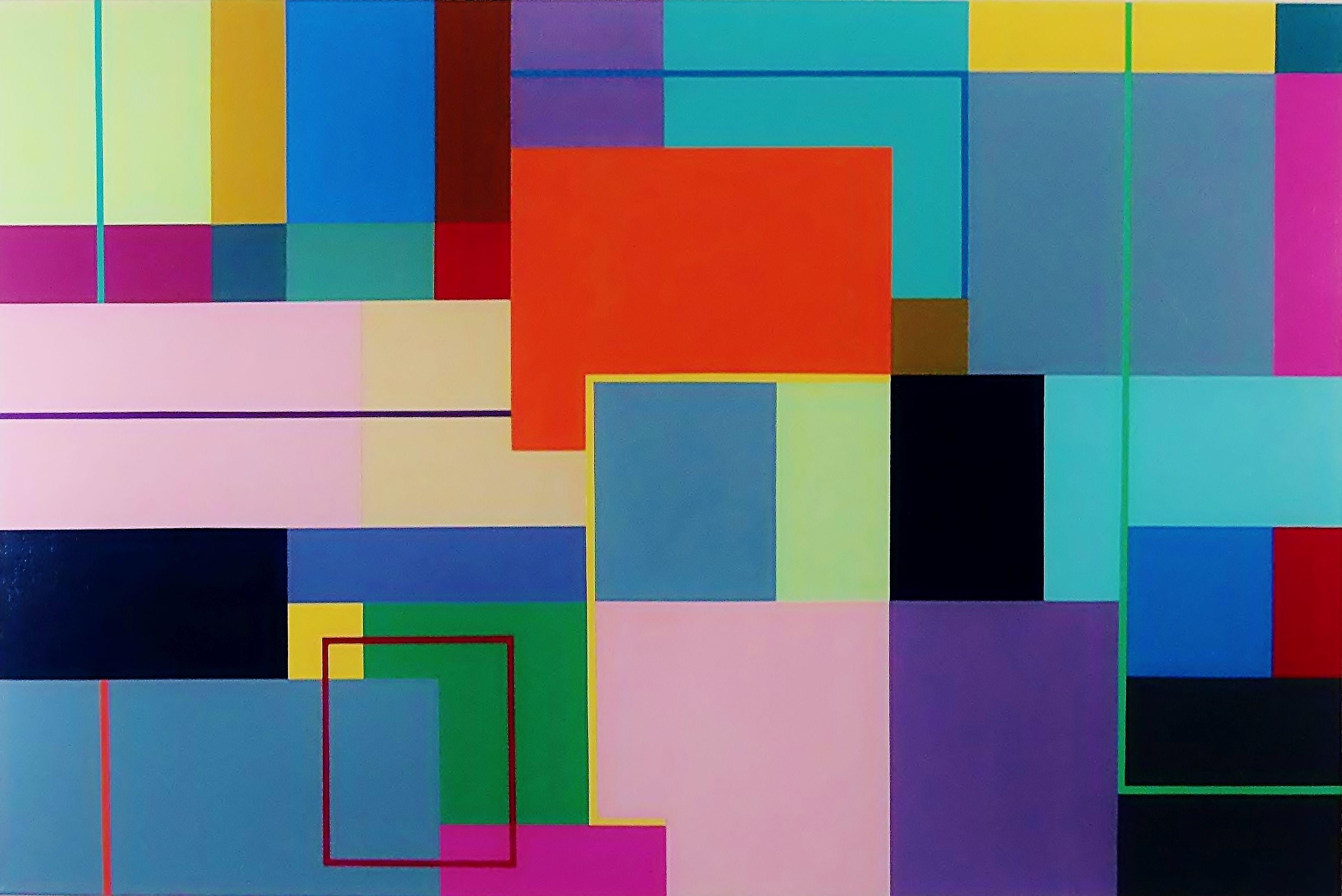 Abstract Painting di Juan Jose Hoyos Quiles - Mandarino, 2020, Pittura, Acrilico su tela