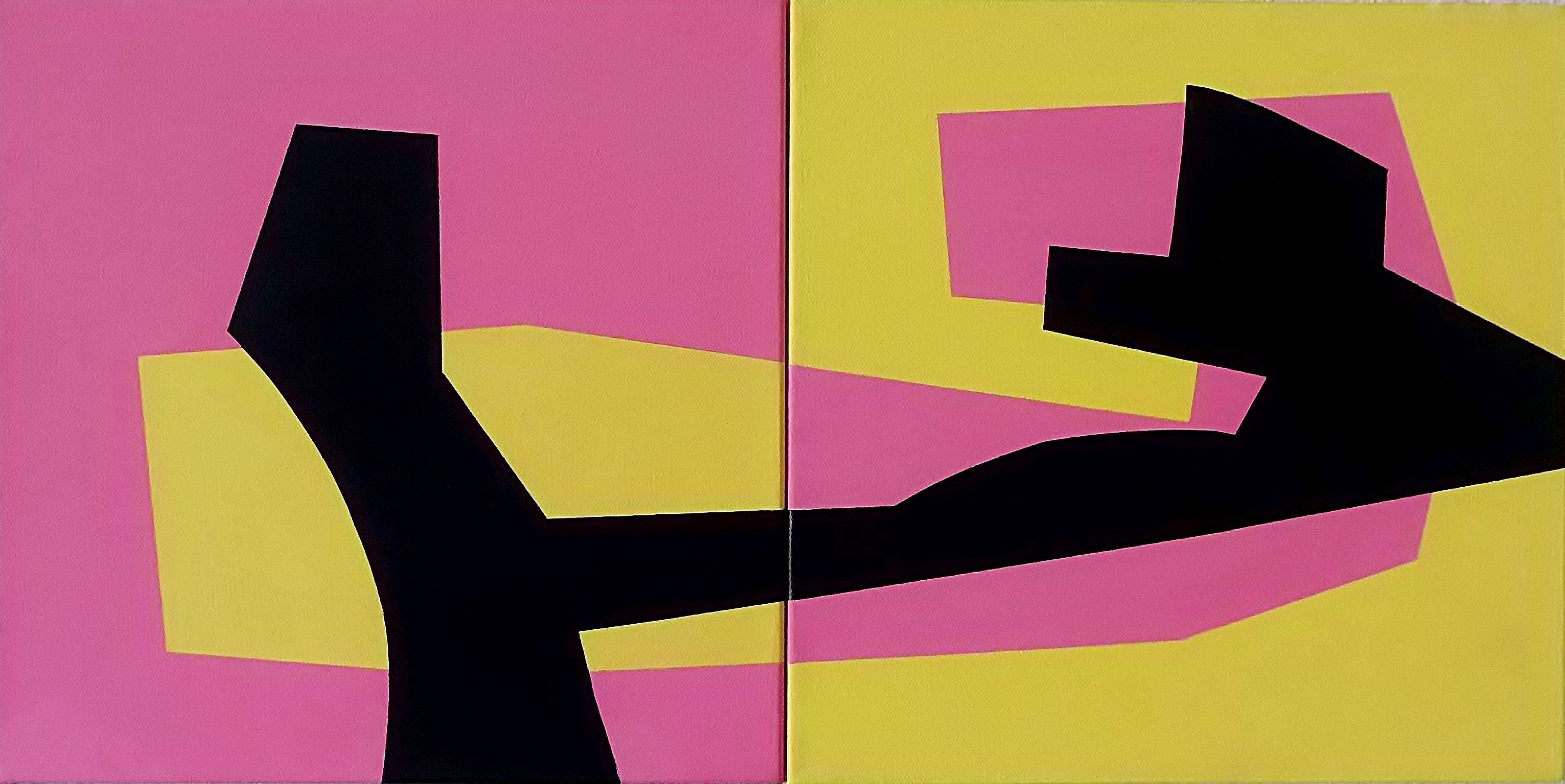 Juan Jose Hoyos Quiles Abstract Painting – Terminus (Diptychon) 2018, Gemälde, Acryl auf Leinwand