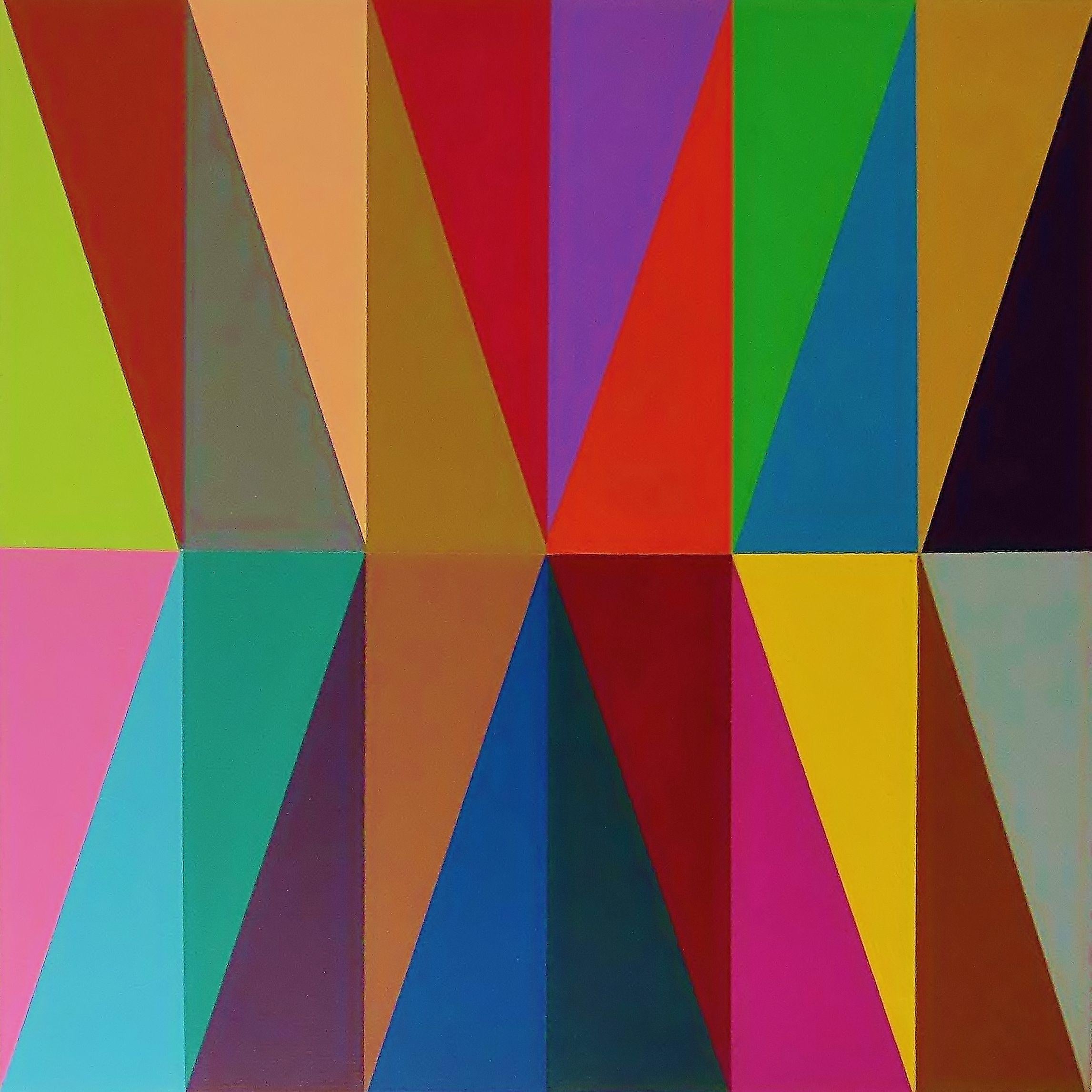 Juan Jose Hoyos Quiles Abstract Painting – Triangulation II, 2019, Gemälde, Acryl auf Holzplatte
