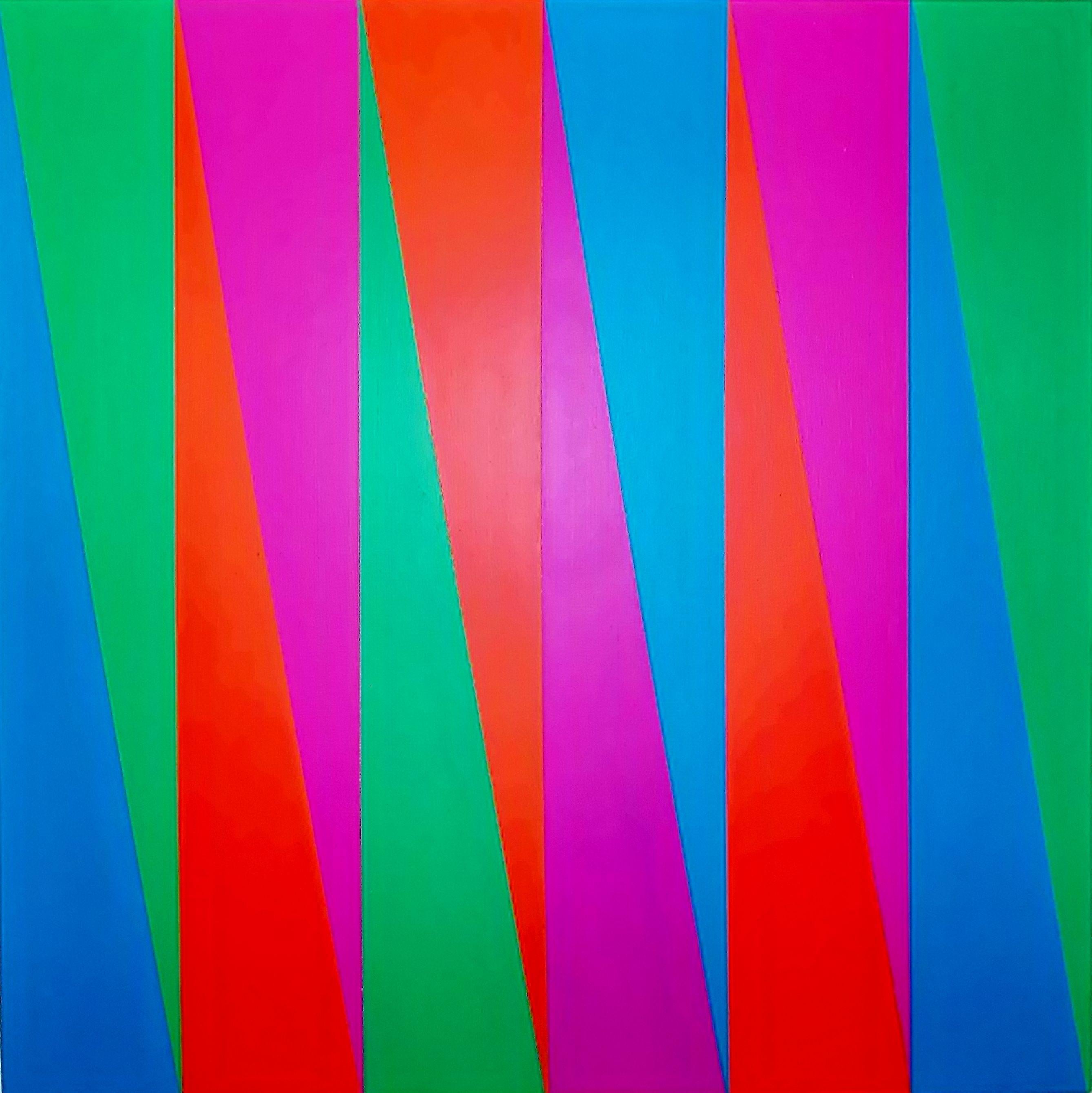Juan Jose Hoyos Quiles Abstract Painting - Triangulation, Painting, Acrylic on Wood Panel