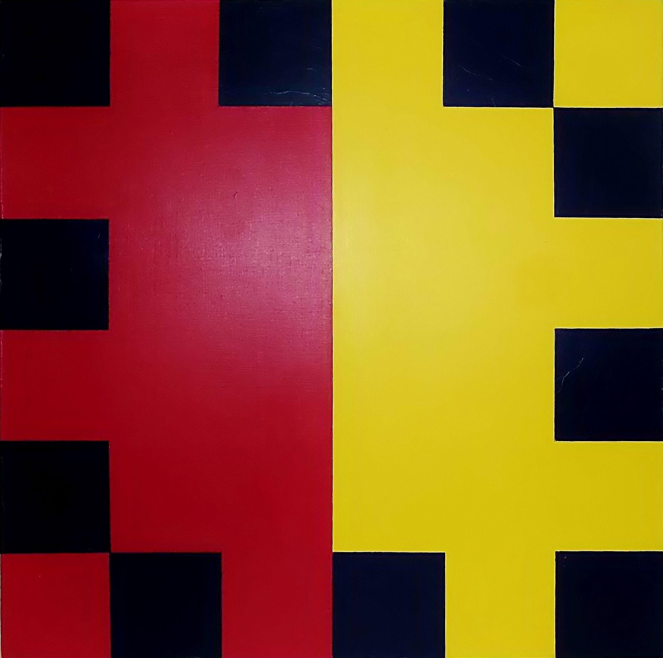 Juan Jose Hoyos Quiles Abstract Painting - Who's Afraid of Red, Yellow and Blue II, Painting, Acrylic on Wood Panel