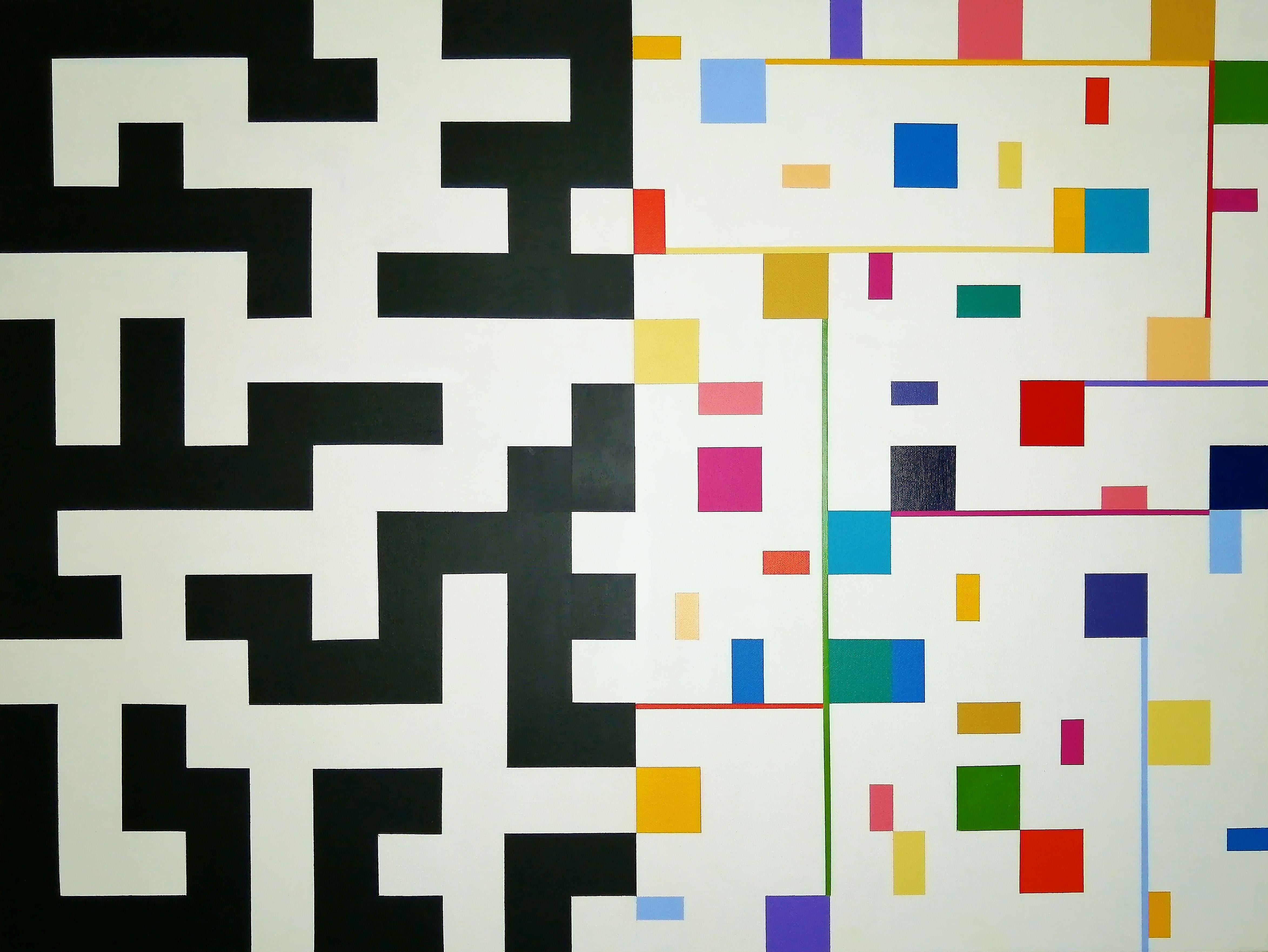 Yuxtaposicin ( Gegenüberstellung), 2021, Gemälde, Acryl auf Leinwand – Painting von Juan Jose Hoyos Quiles