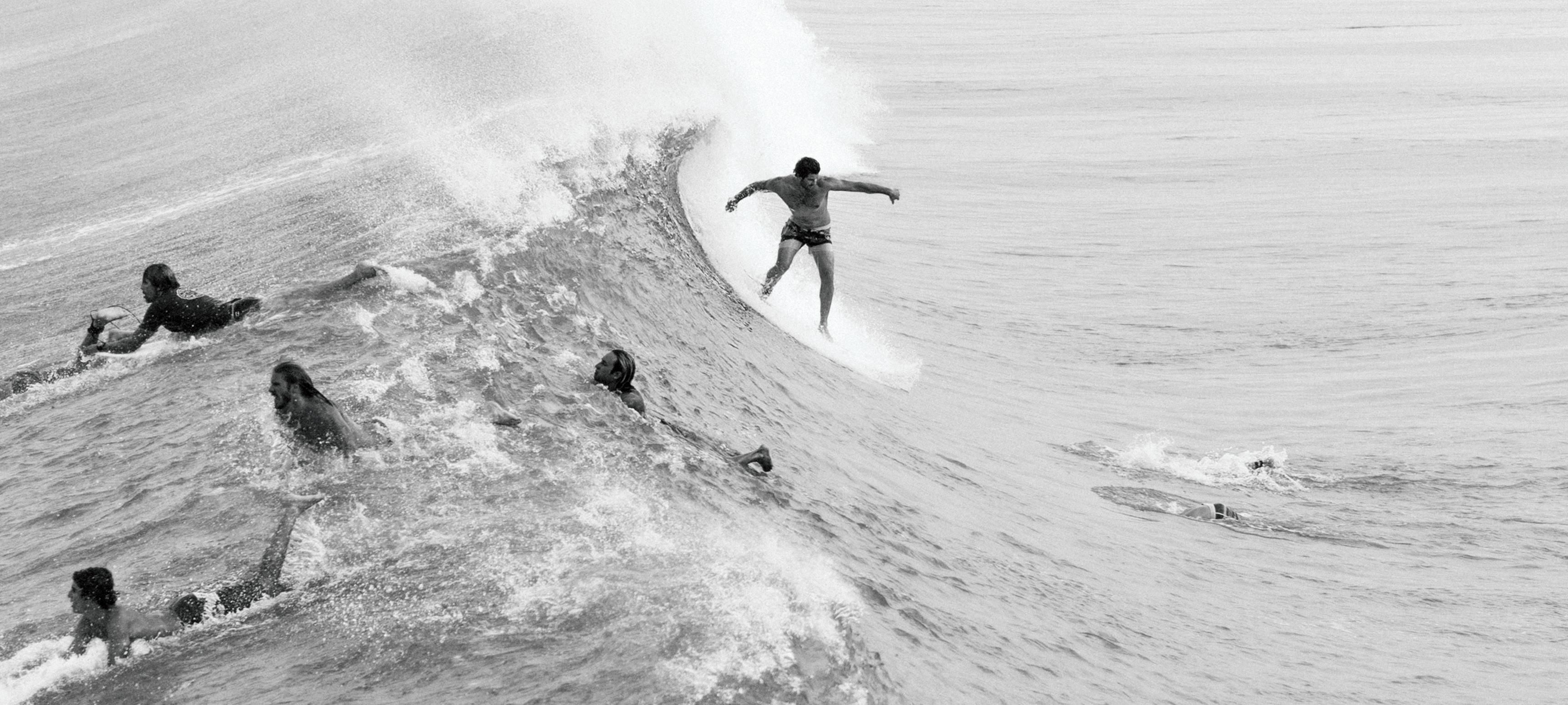 The Drop - Surf Photography B&W limited edition Print, Signed Archival 2016 - Gray Black and White Photograph by Juan Lamarca