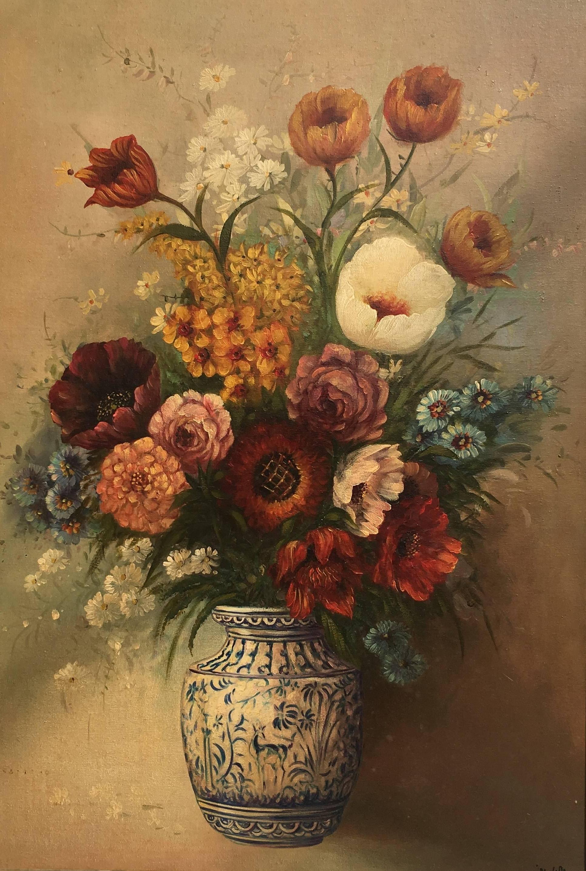LARA   Original-Öl-Leinwand-Stillleben-Gemälde – Painting von Juan Lara