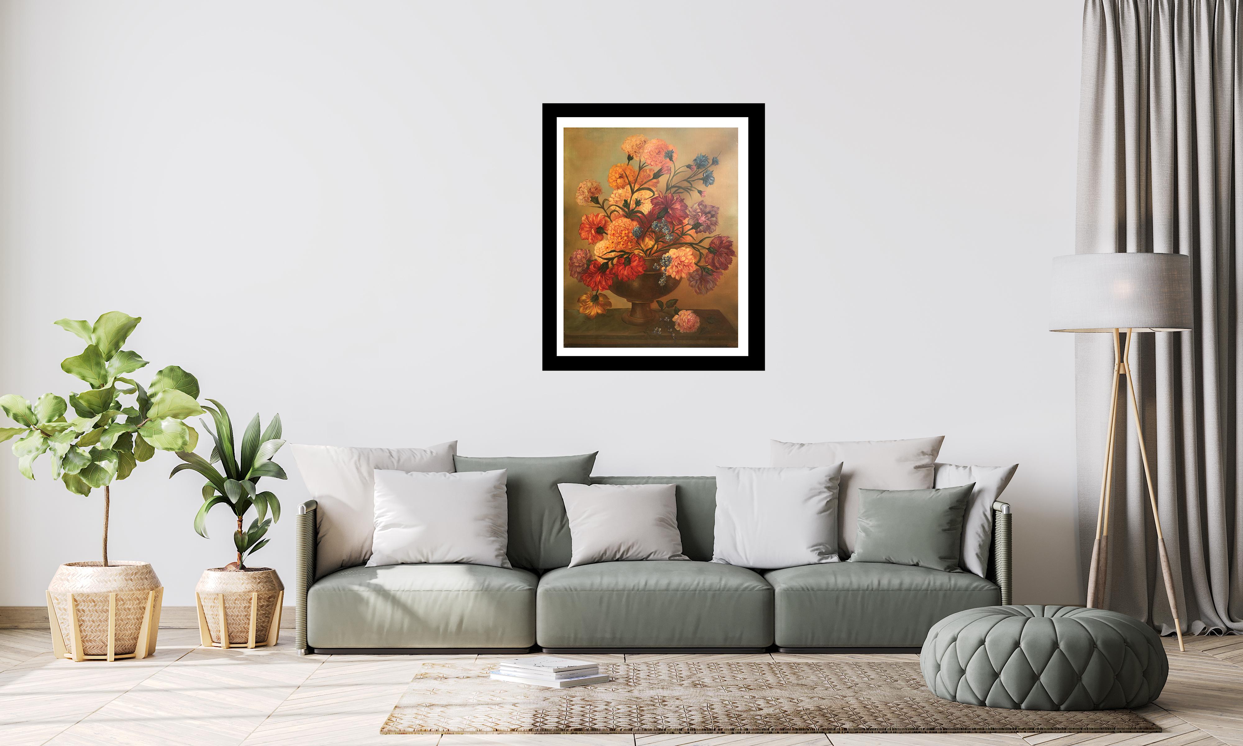 LARA  BLUME VASE  Original- realistische Öl-Leinwand- Stilleben  Malerei im Angebot 5
