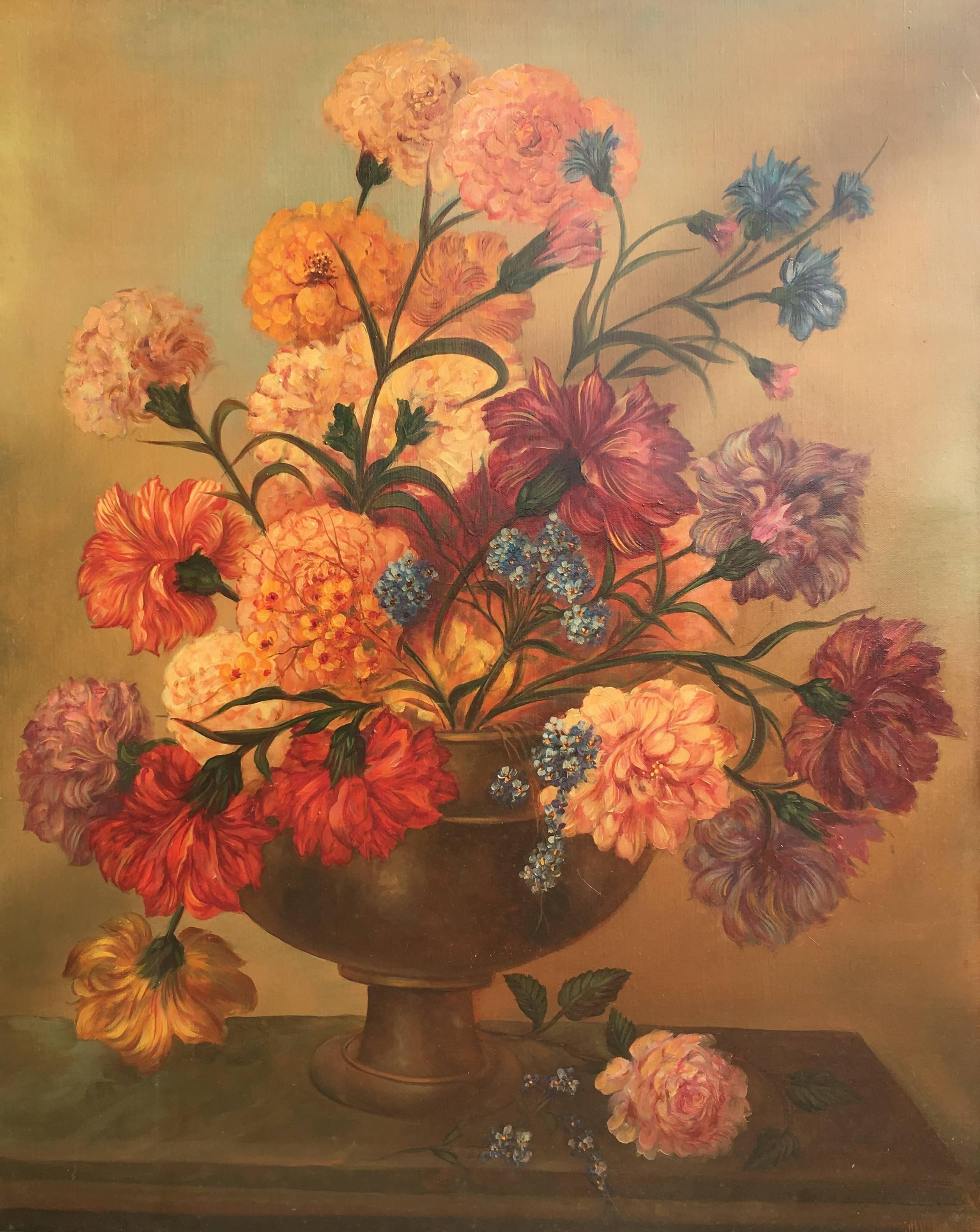 LARA  BLUME VASE  Original- realistische Öl-Leinwand- Stilleben  Malerei (Realismus), Painting, von Juan Lara