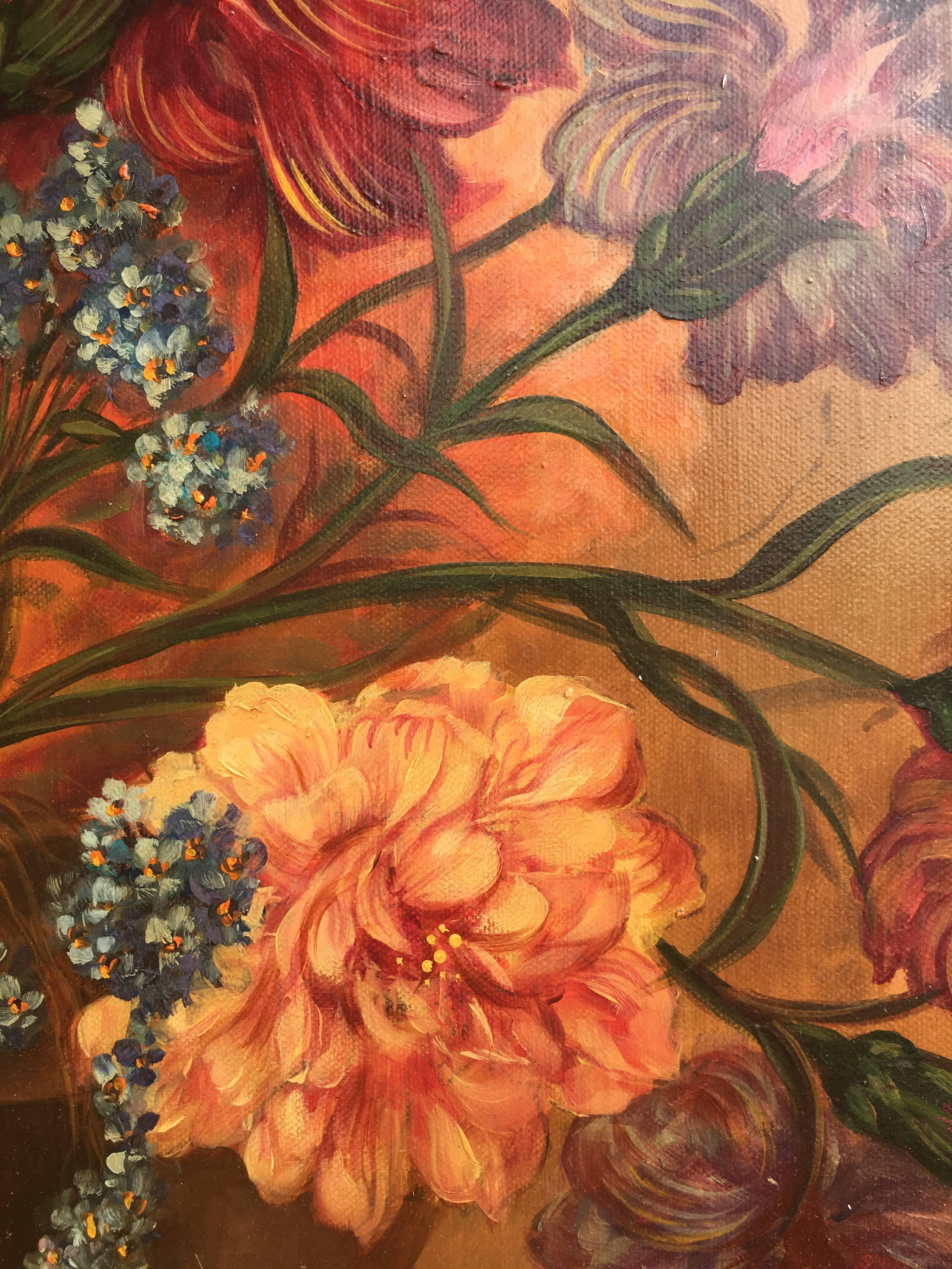 LARA  BLUME VASE  Original- realistische Öl-Leinwand- Stilleben  Malerei im Angebot 1