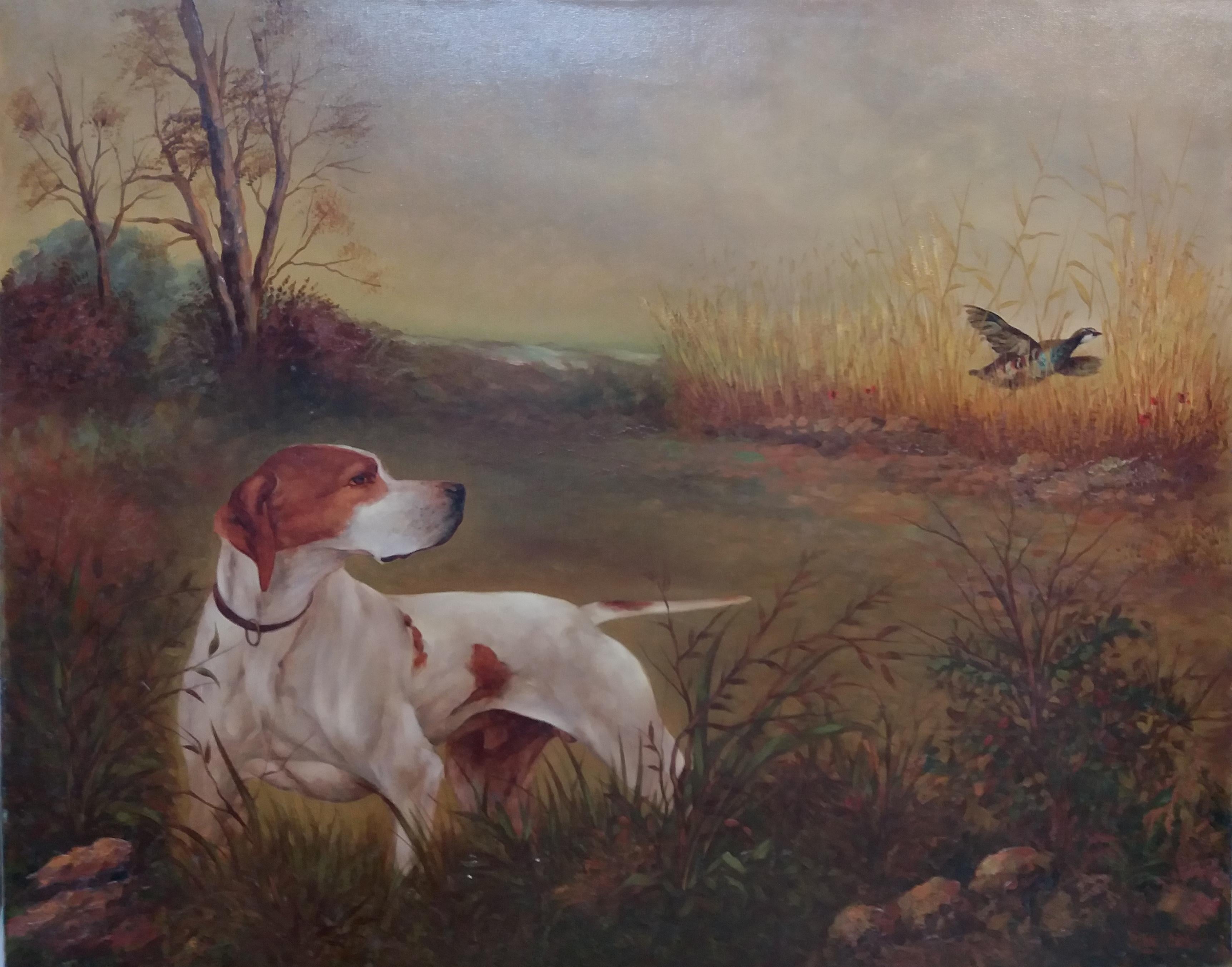  original hunting scene acrylic realist painting - Painting by Juan Lara