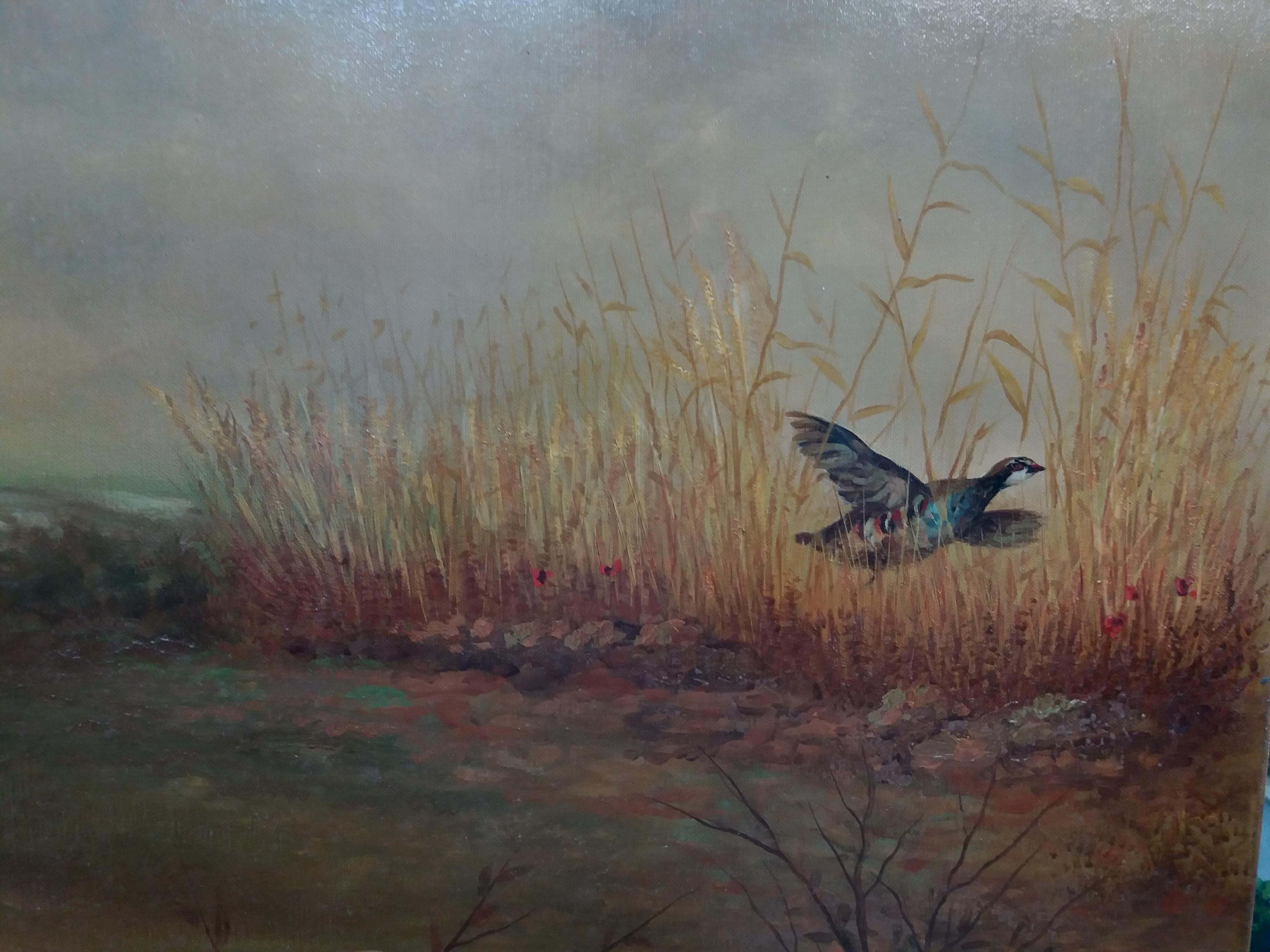  original hunting scene acrylic realist painting
