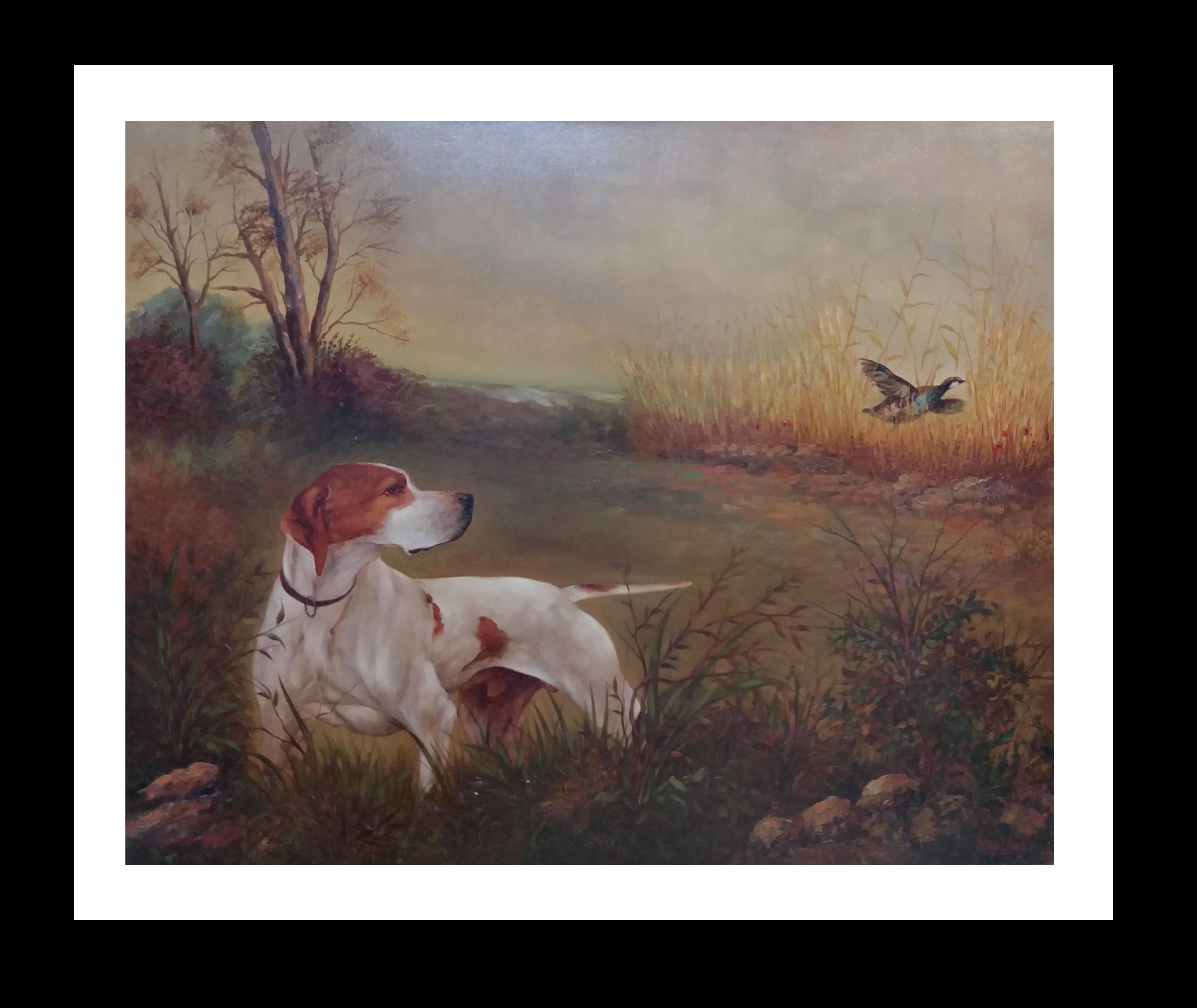 Juan Lara Animal Painting -  original hunting scene acrylic realist painting