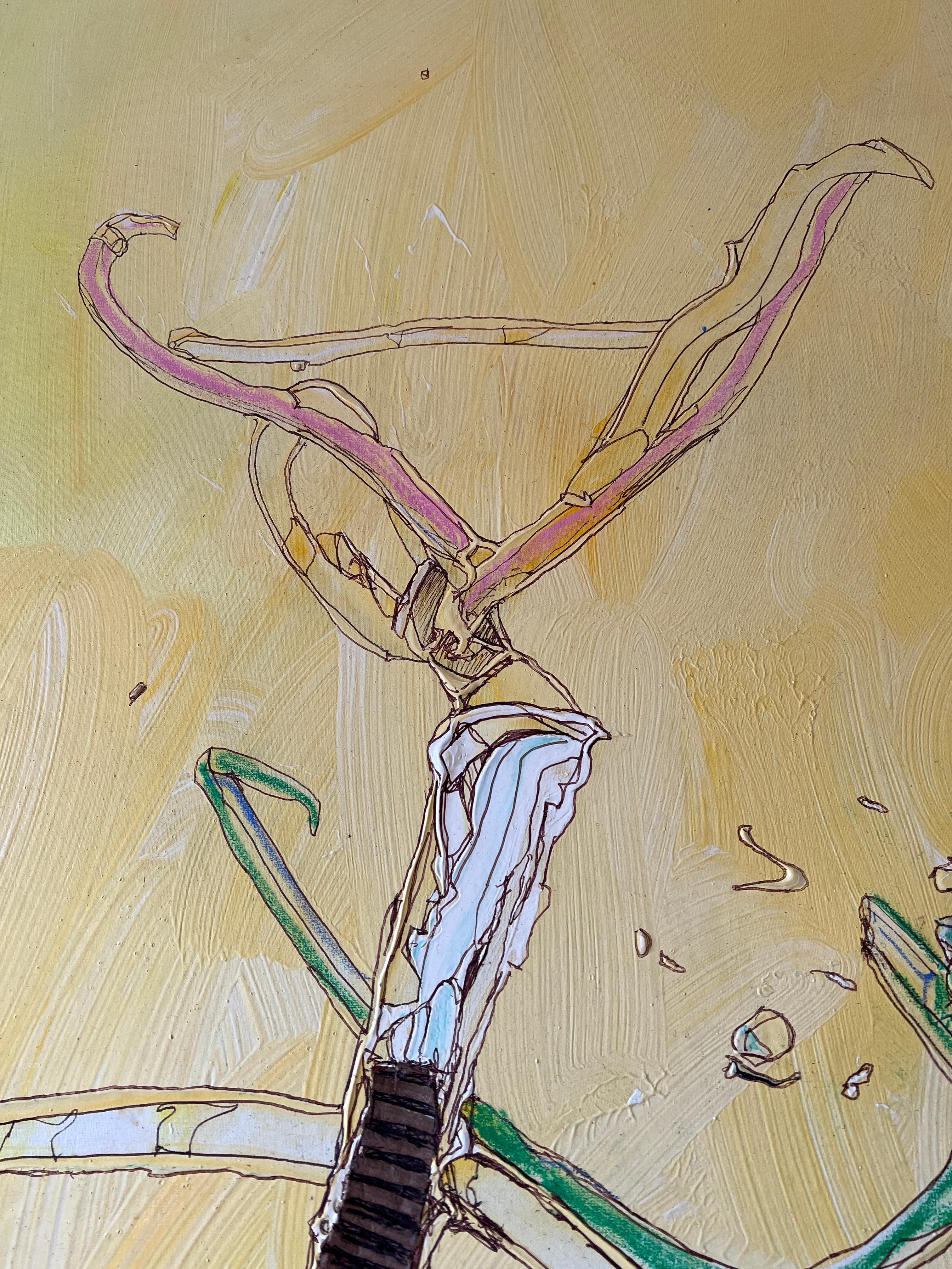 Super Triciclo: Quadro astratto di grandi dimensioni Acrilico - Painting di Juan Lazaro Gutierrez 