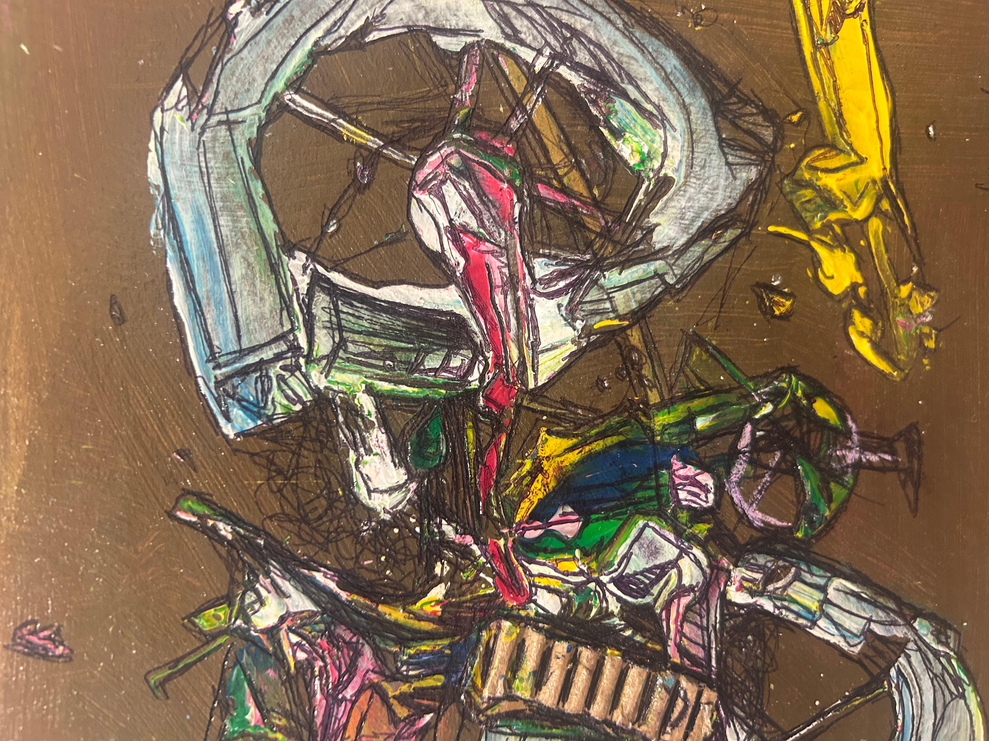Né à Manuel, Cuba en 1973, Juan Lazaro Gutierrez Mamblas est un peintre qui concentre son regard sur la bicyclette. Ses œuvres abstraites avec des formes flottant sur un sol pratiquement monochrome évoquent les inventions du XXe siècle de Paul Klee.