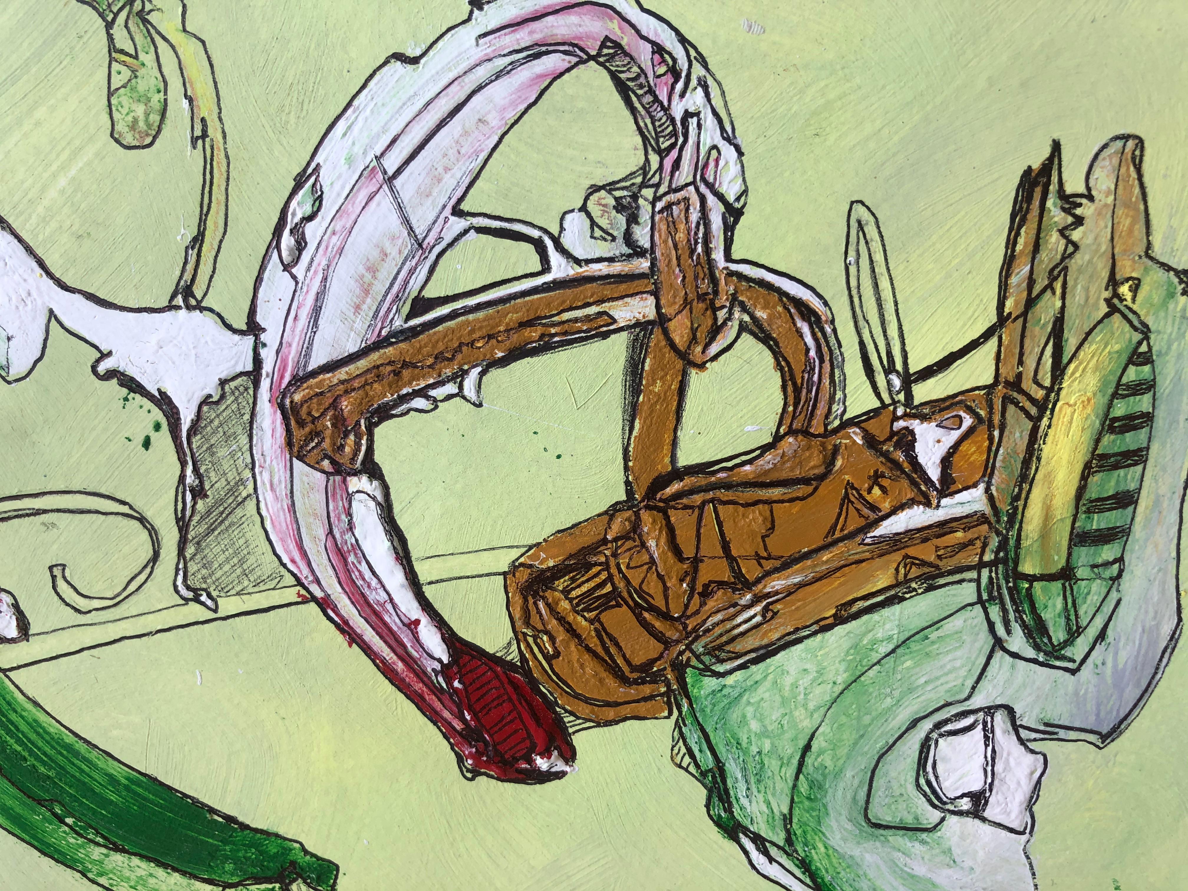 Ho cercato di ucciderti: Pittura acrilica astratta contemporanea - Painting di Juan Lazaro Gutierrez 