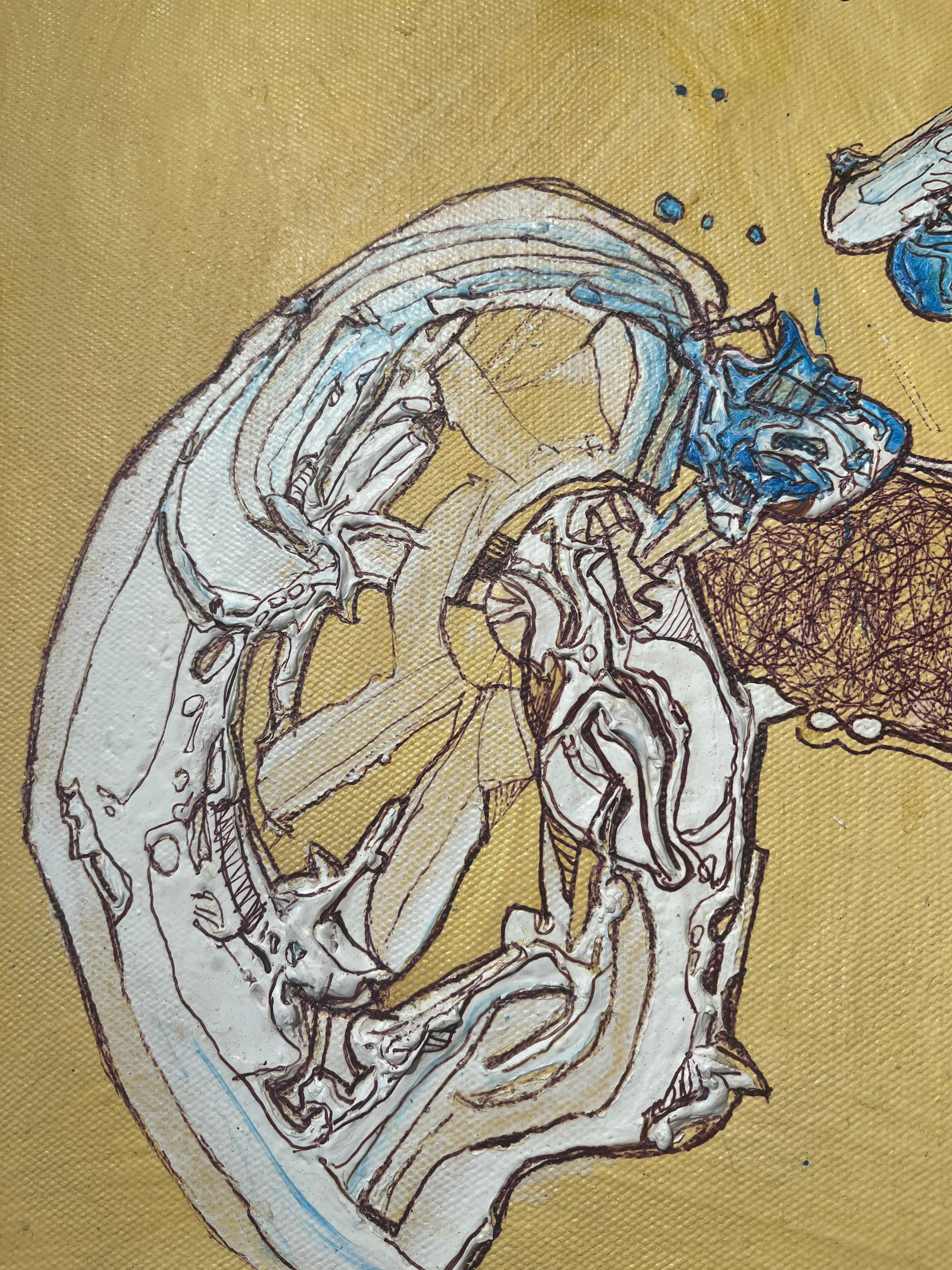 Mientra medeitaba – Painting von Juan Lazaro Gutierrez 