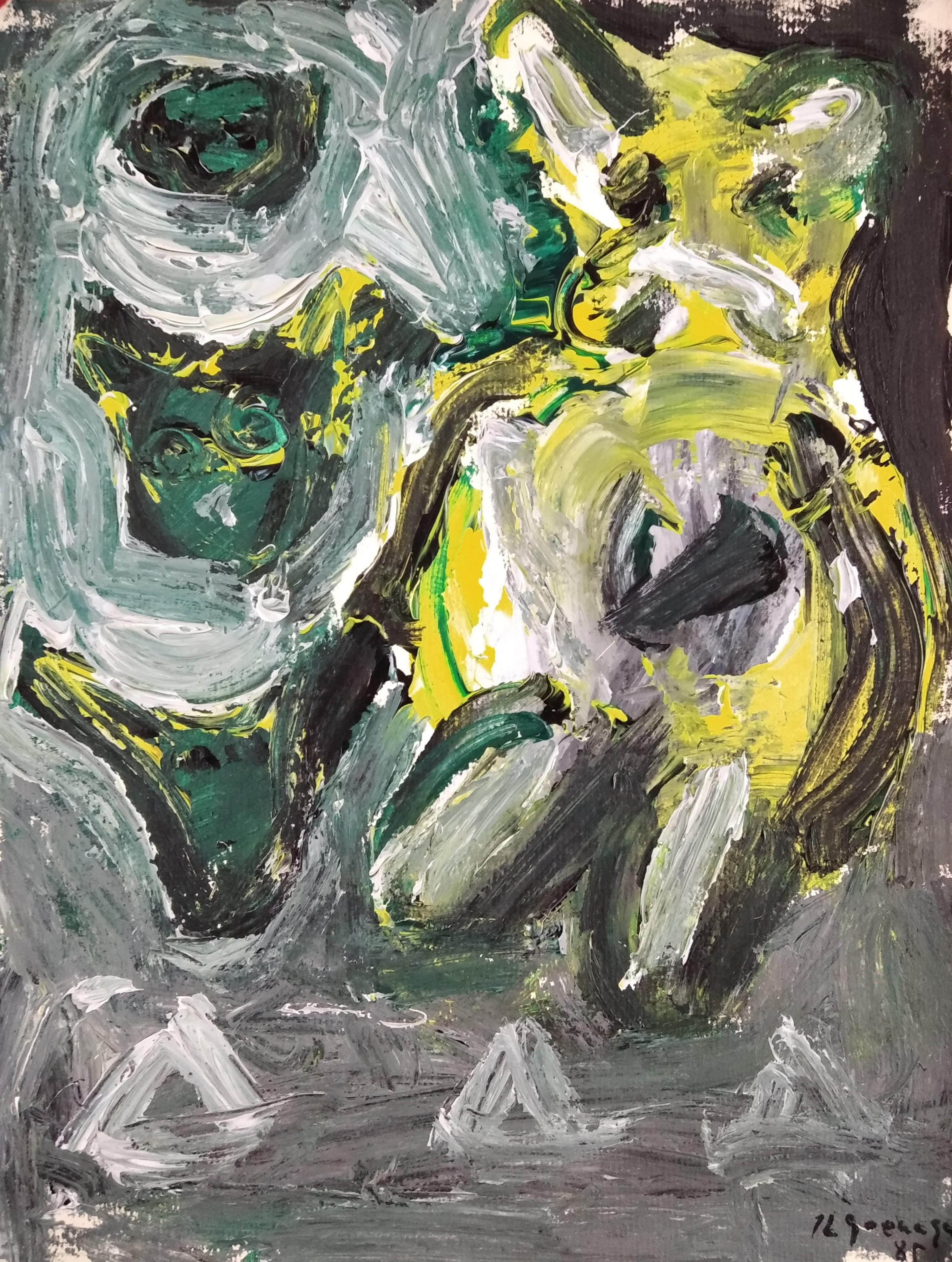 Juan Luis Goenaga Mendiola Abstract Painting – Verde