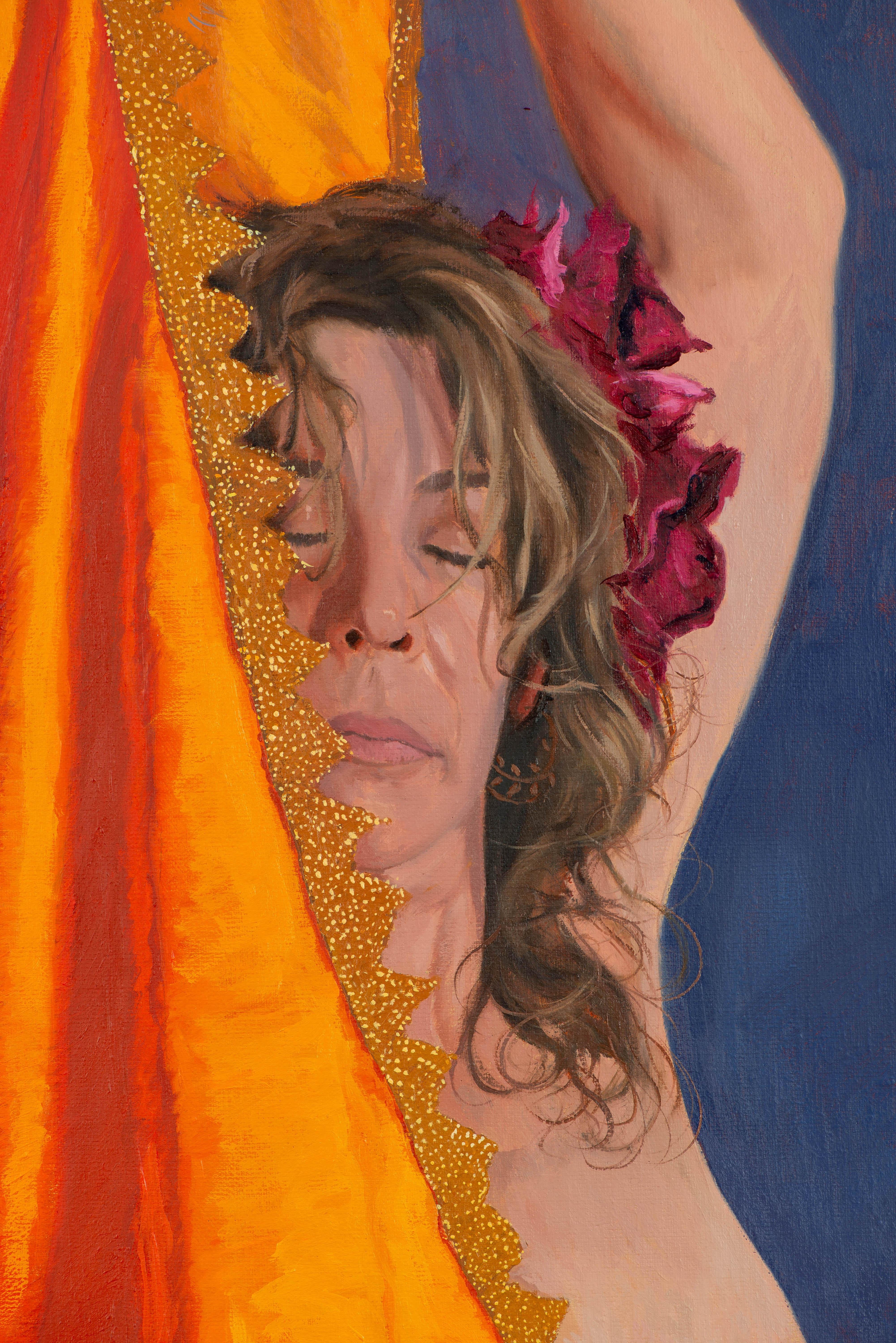 yellow mantle - Painting by Juan Álvarez Cebrián