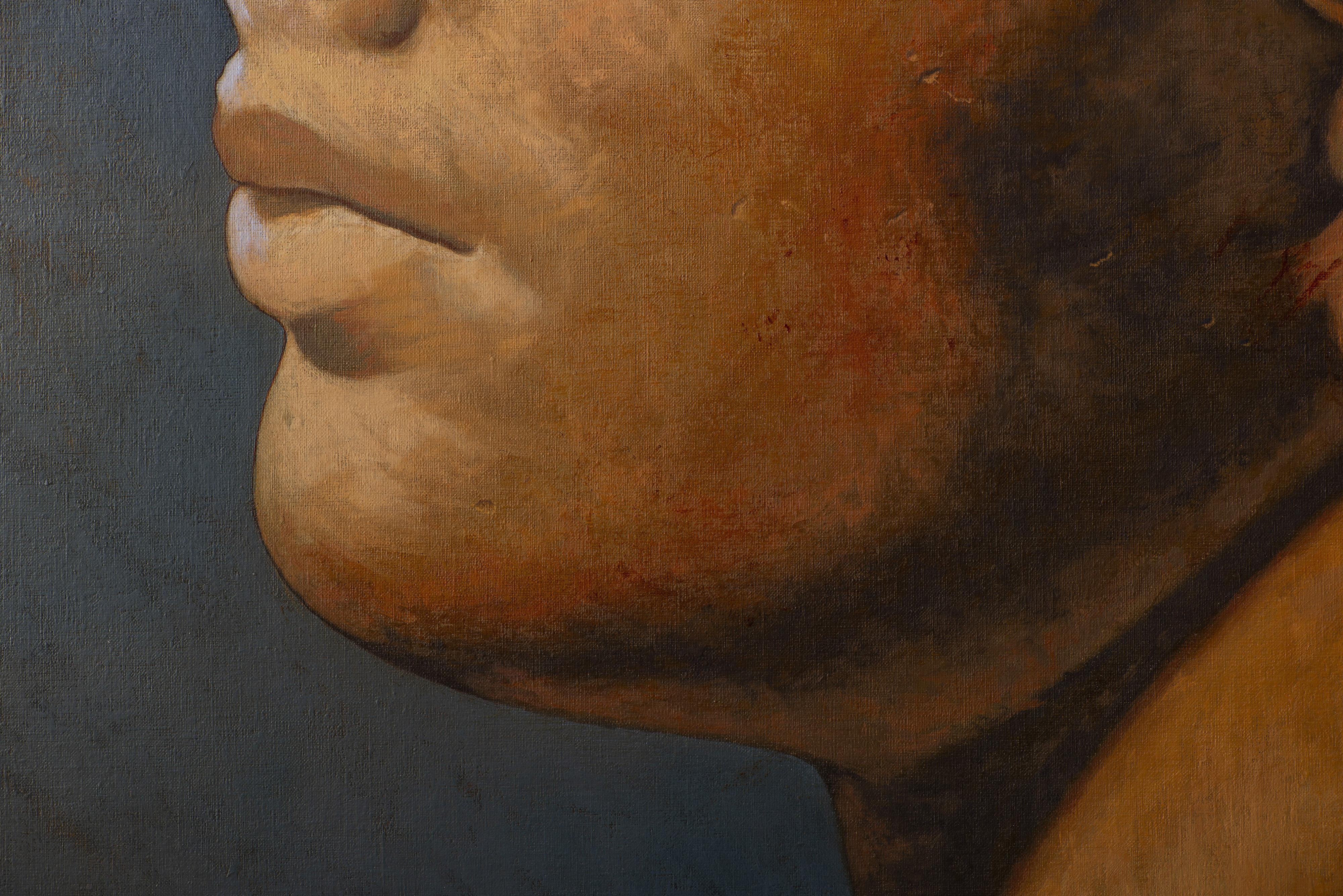 Aphrodite of Cnidus - Black Portrait Painting by Juan Álvarez Cebrián