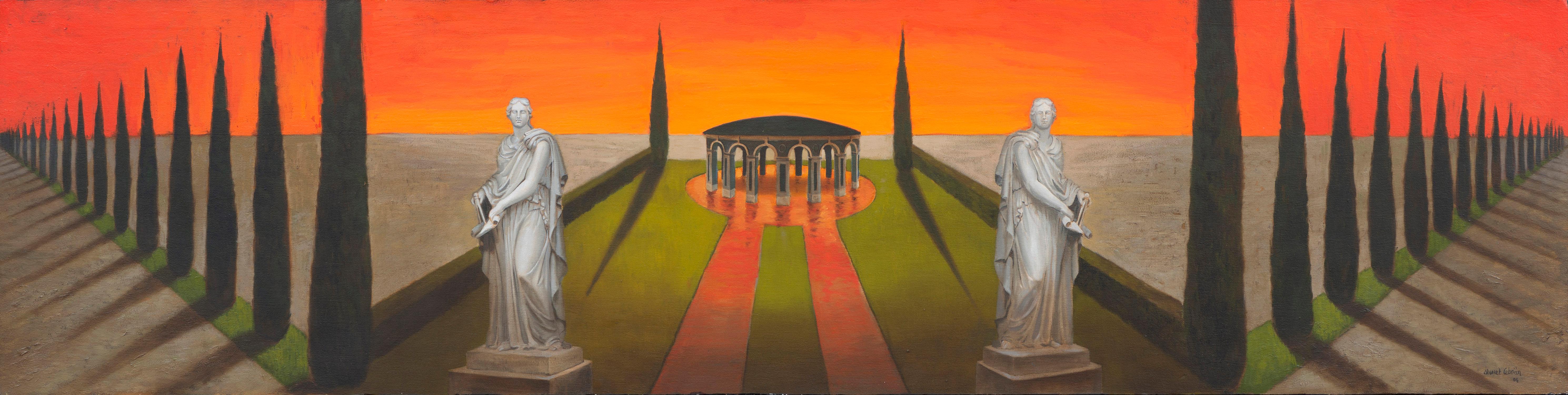 Juan Álvarez Cebrián Figurative Painting – Architektur und Perspektive.