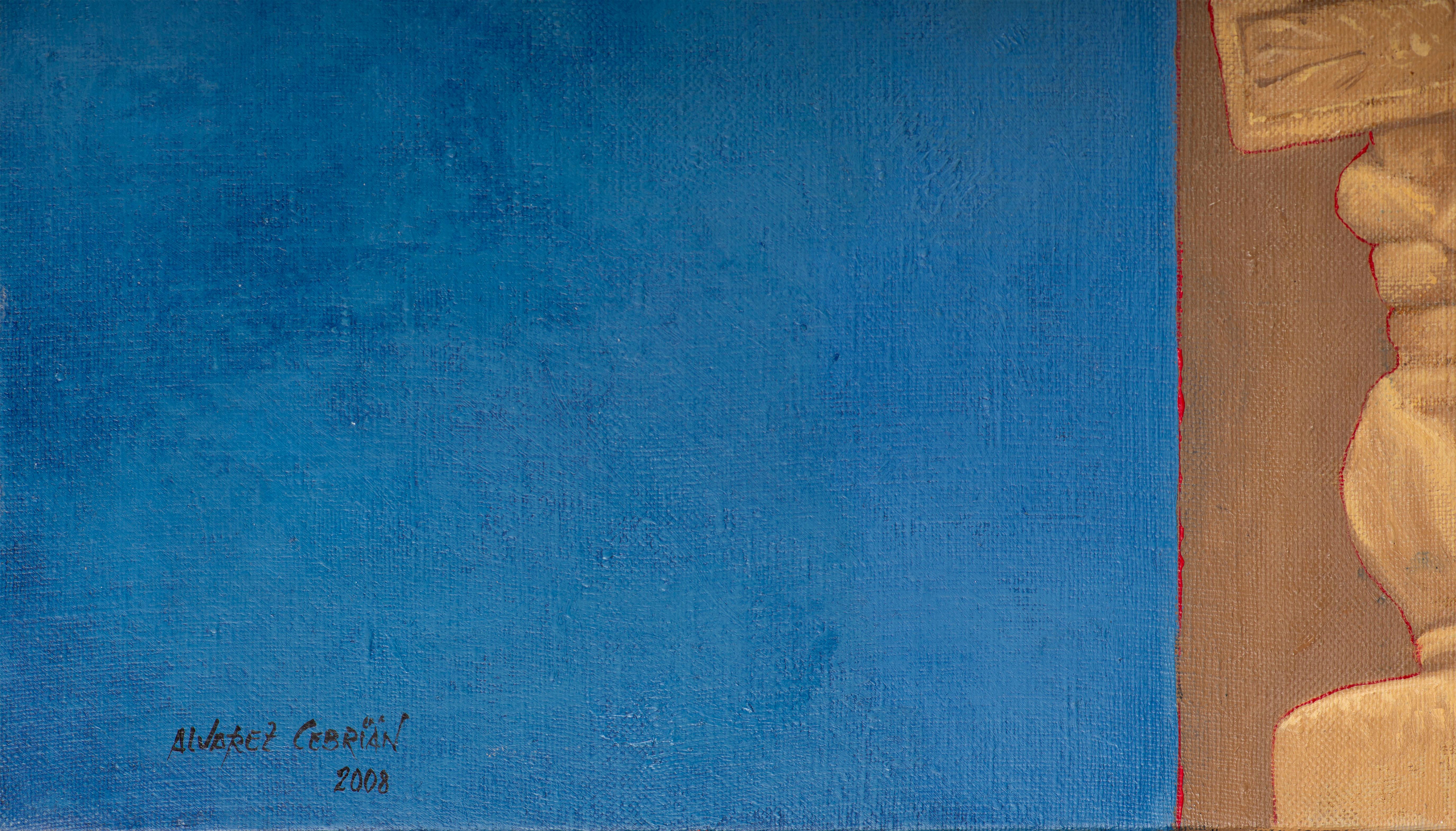 Aurea - Brown Figurative Painting by Juan Álvarez Cebrián
